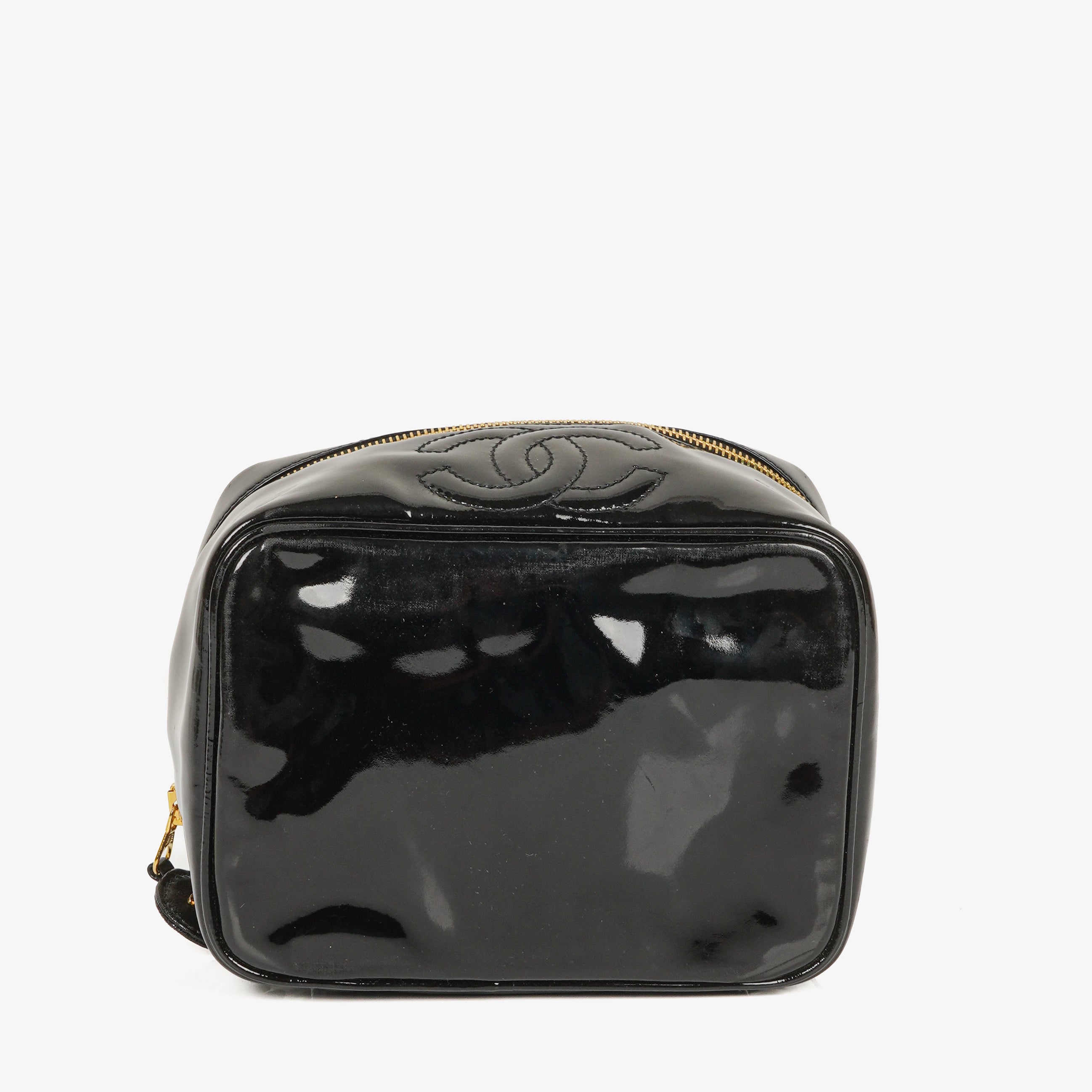 Chanel Black Patent Leather Vanity Case