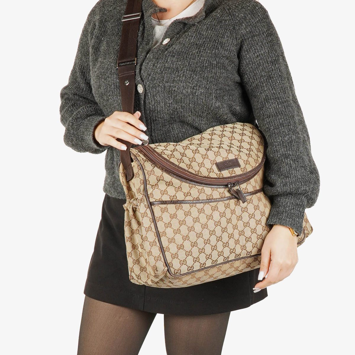 Gucci Beige/Brown GG Canvas Diaper Bag