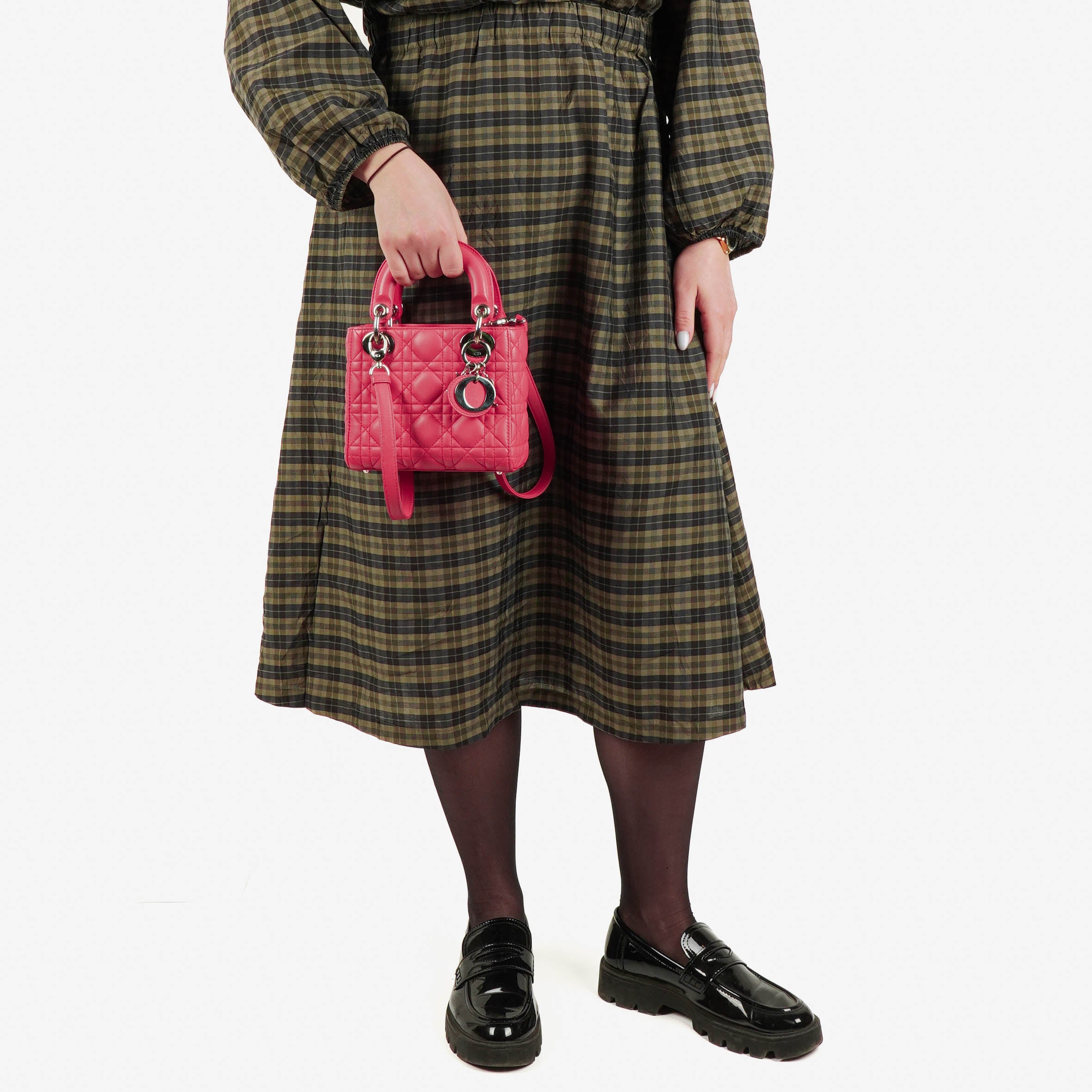 Christian Dior Mini Lady Dior Cannage Steppledertasche