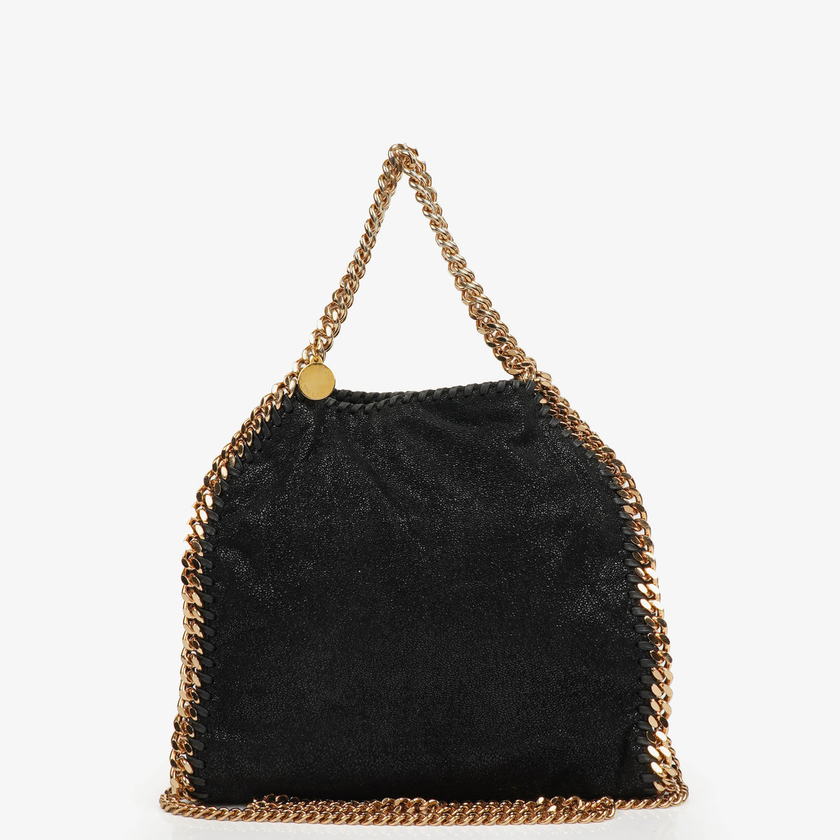 Stella McCartney Falabella Mini Tote Black Vegan Shaggy Deer Fold Over Bag
