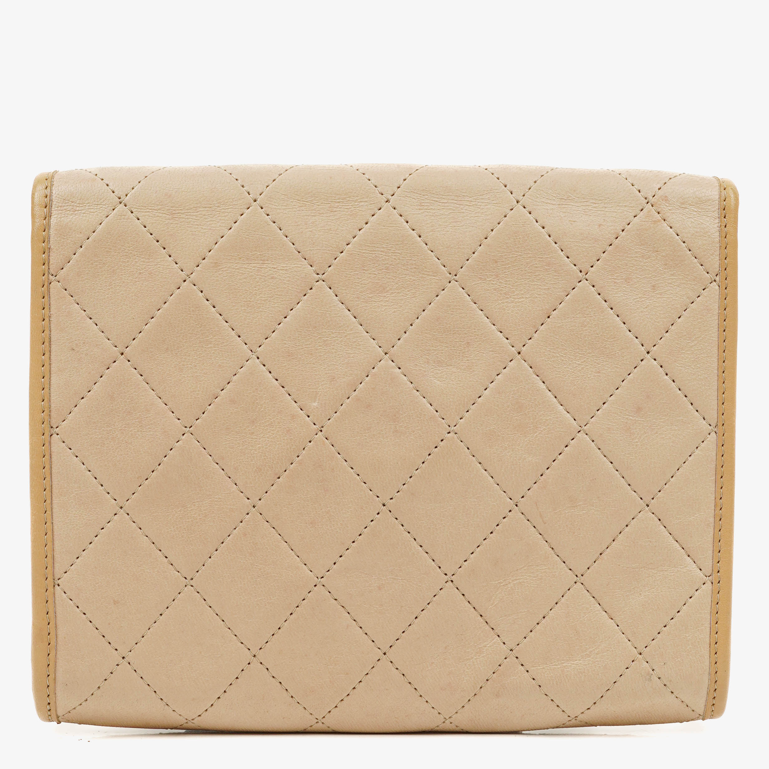 Chanel Mini Flap Tasche Beige Gestepptes Lammleder mit 24K Vergoldeter Hardware