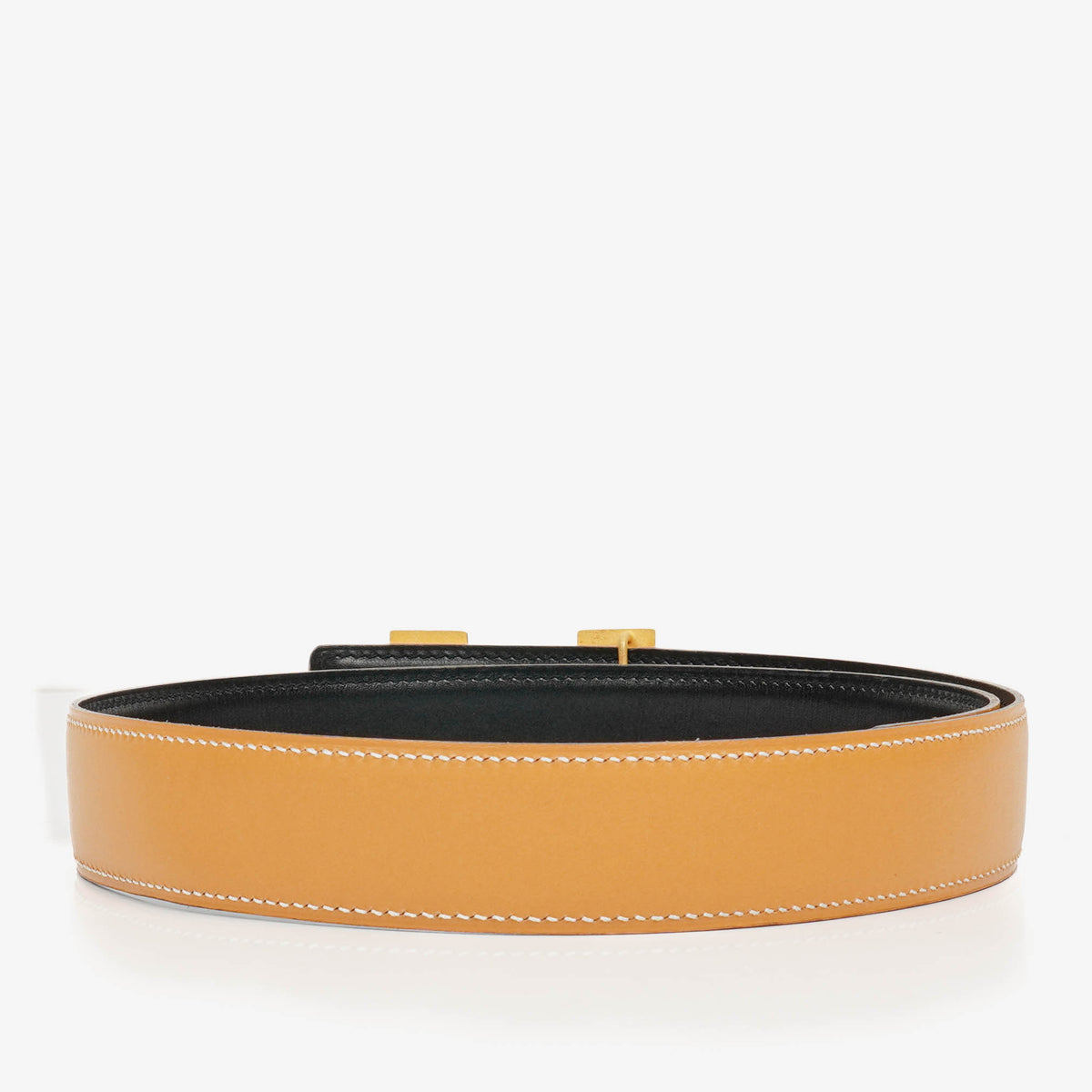 Hermes 30mm Leather Reversible Tan H Belt Size 70
