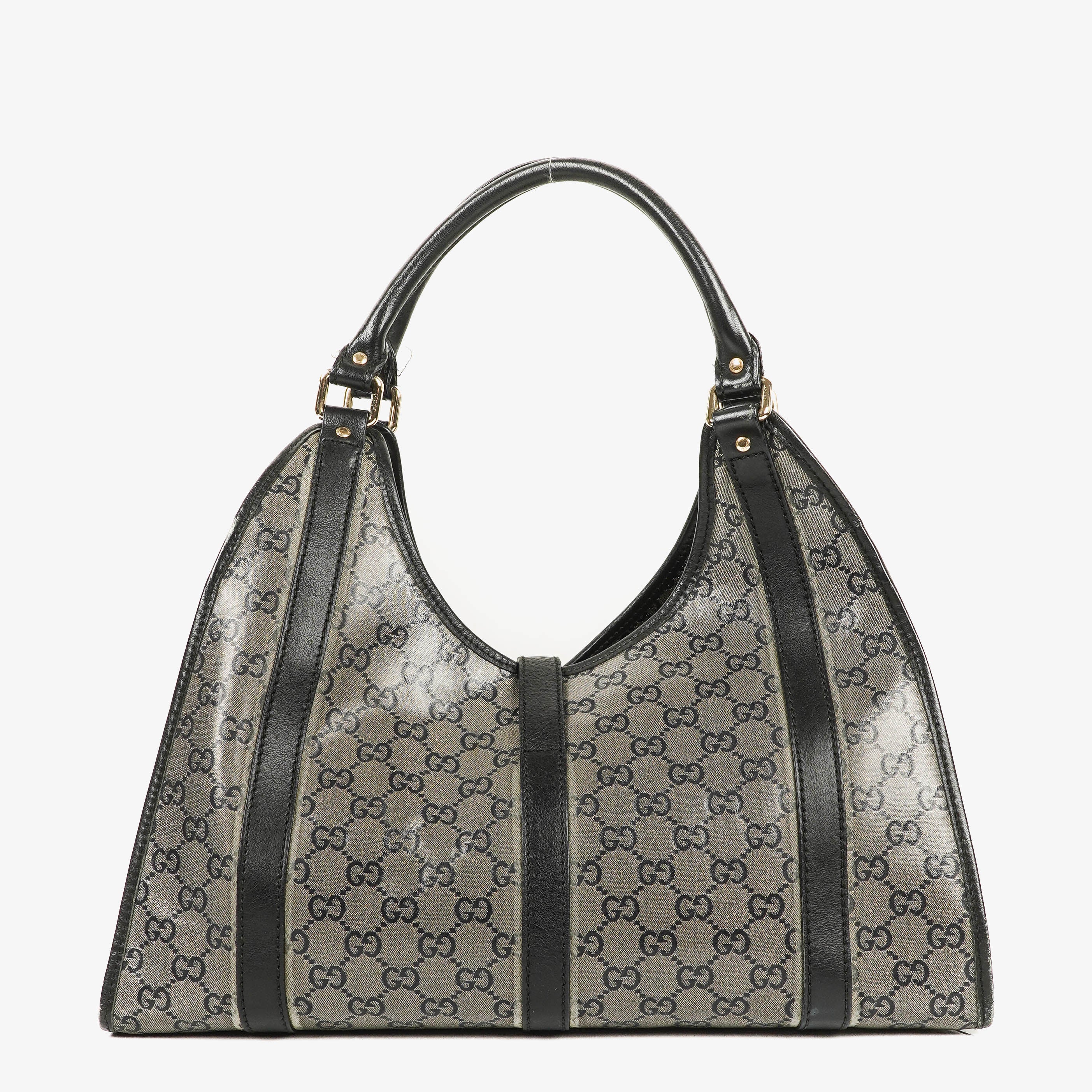Gucci Jackie Bardot Crystal GG Canvas Shoulder Bag 