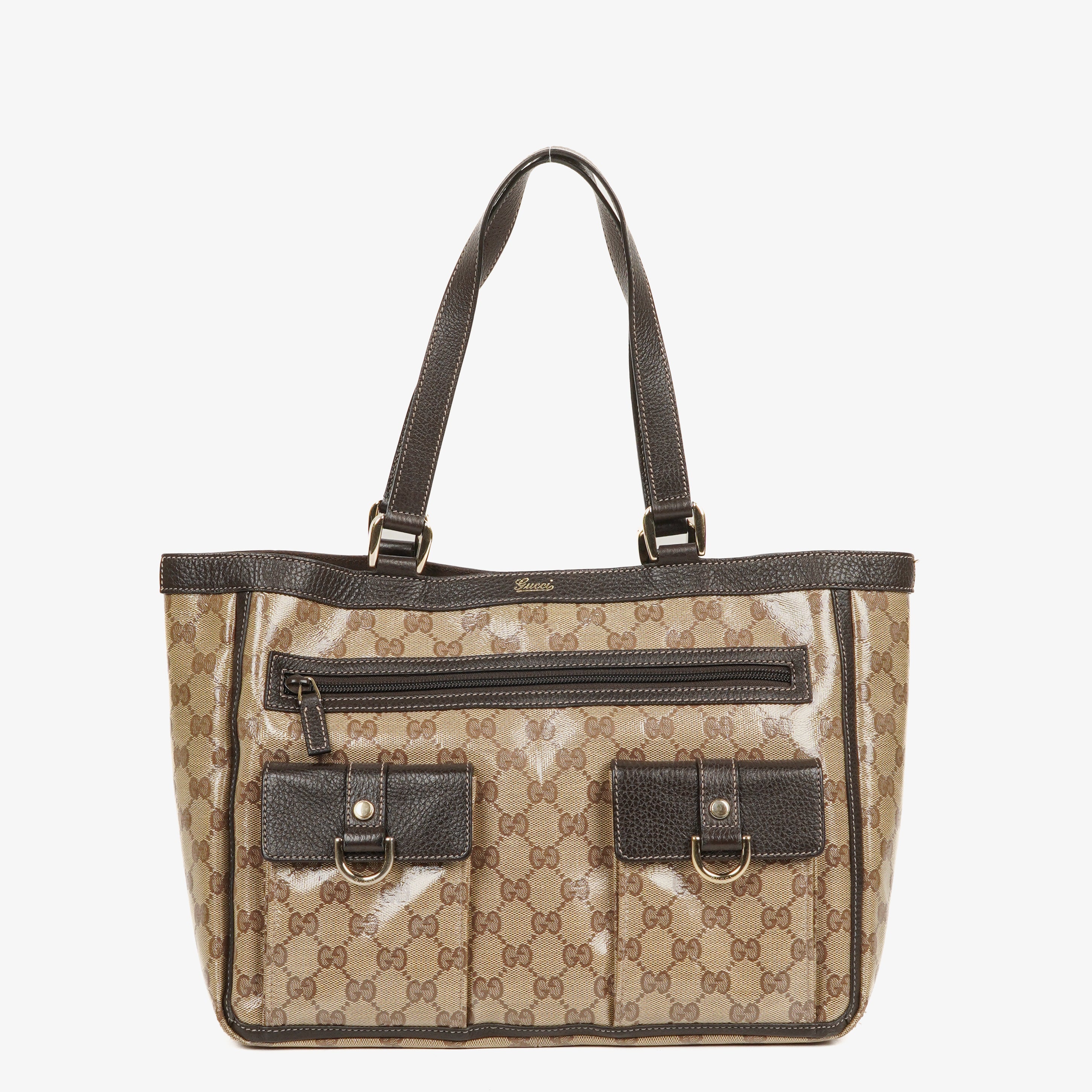 Gucci GG Crystal Canvas Abbey Pocket Tote Bag