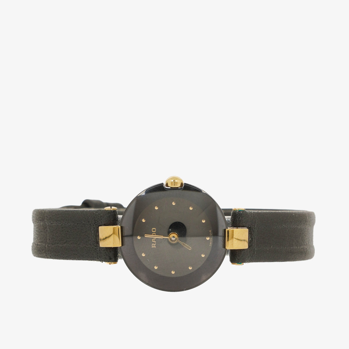 Rado Coupole Black Leather Watch