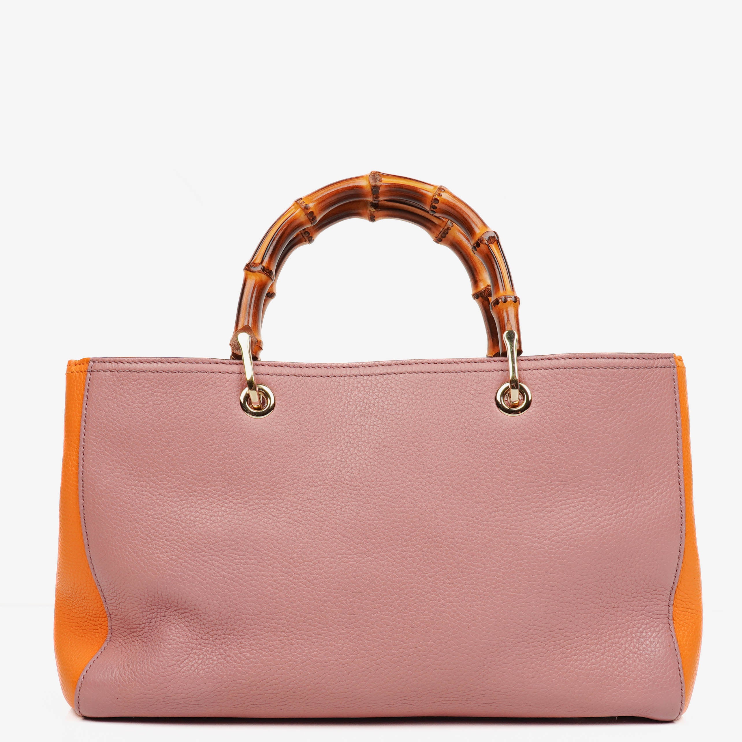 Gucci Bi-Colour Pebbled Calfskin Medium Bamboo Shopper Tote Bag