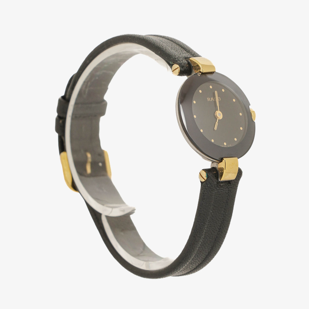 Rado Coupole Black Leather Watch