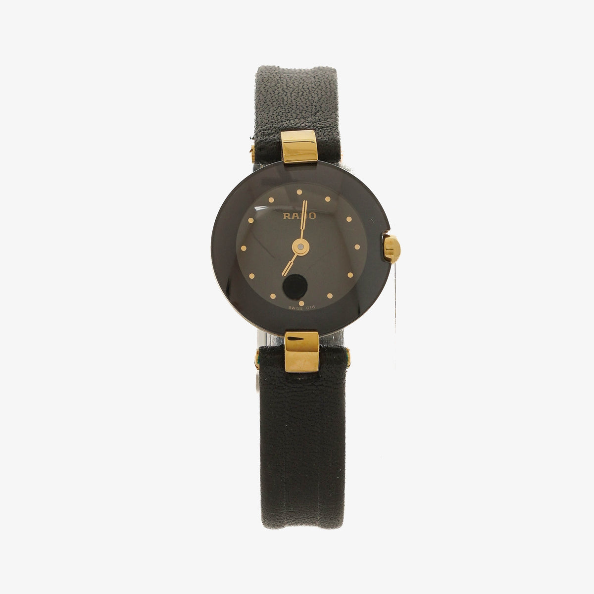 Rado Coupole Black Leather Watch