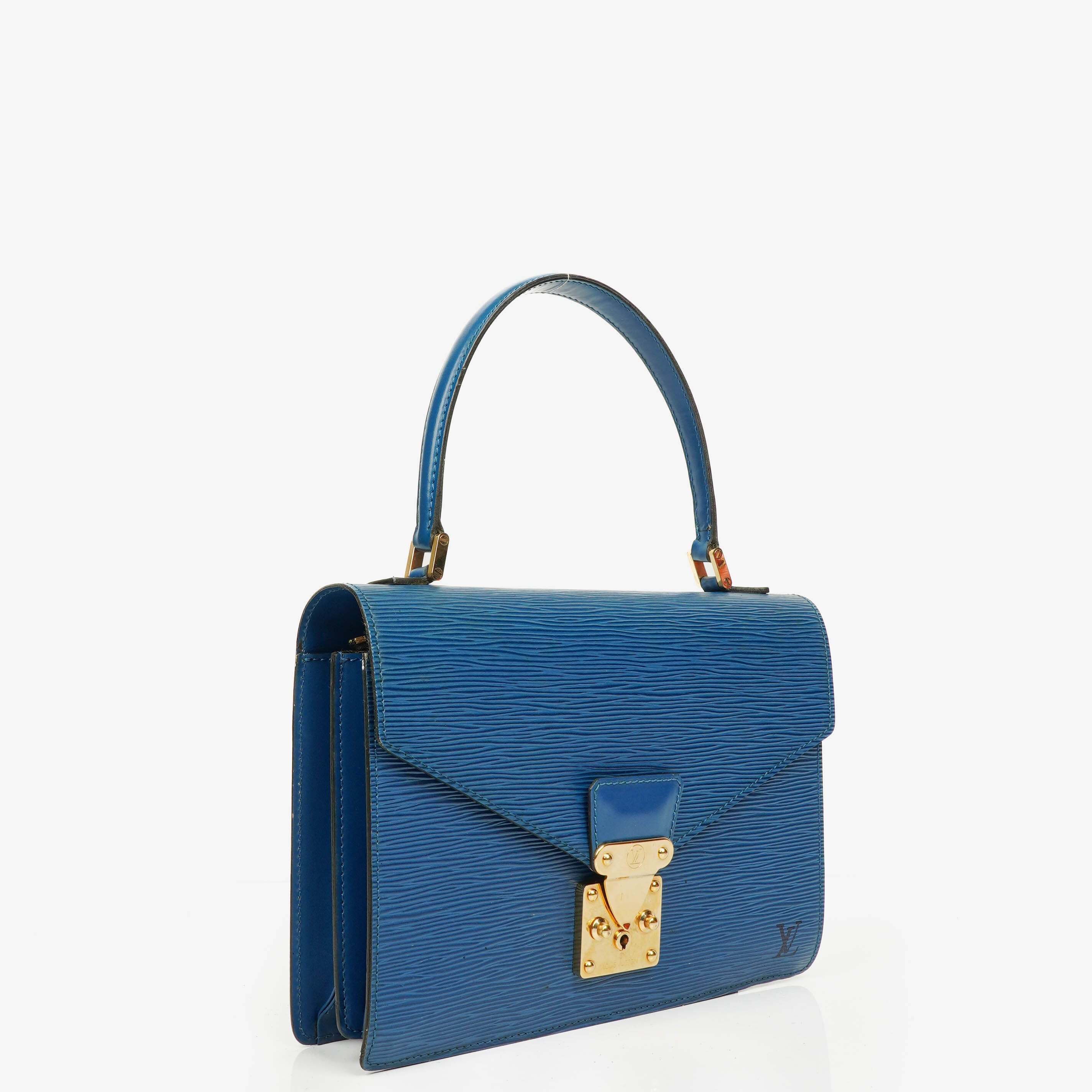 Louis Vuitton Concorde Blaue EPI Leder Tasche