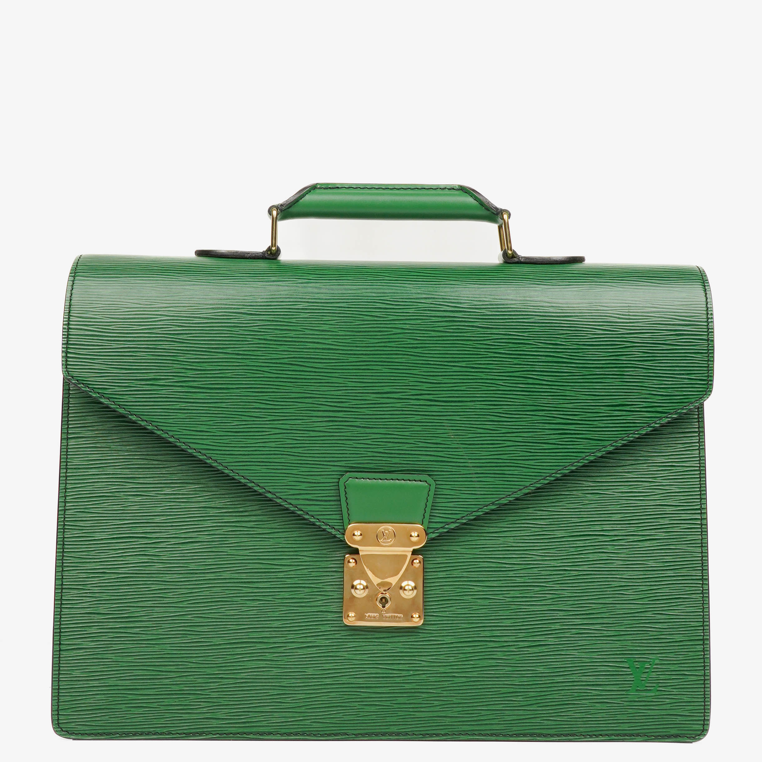 Louis Vuitton Serviette Ambassador Green EPI Leather Briefcase