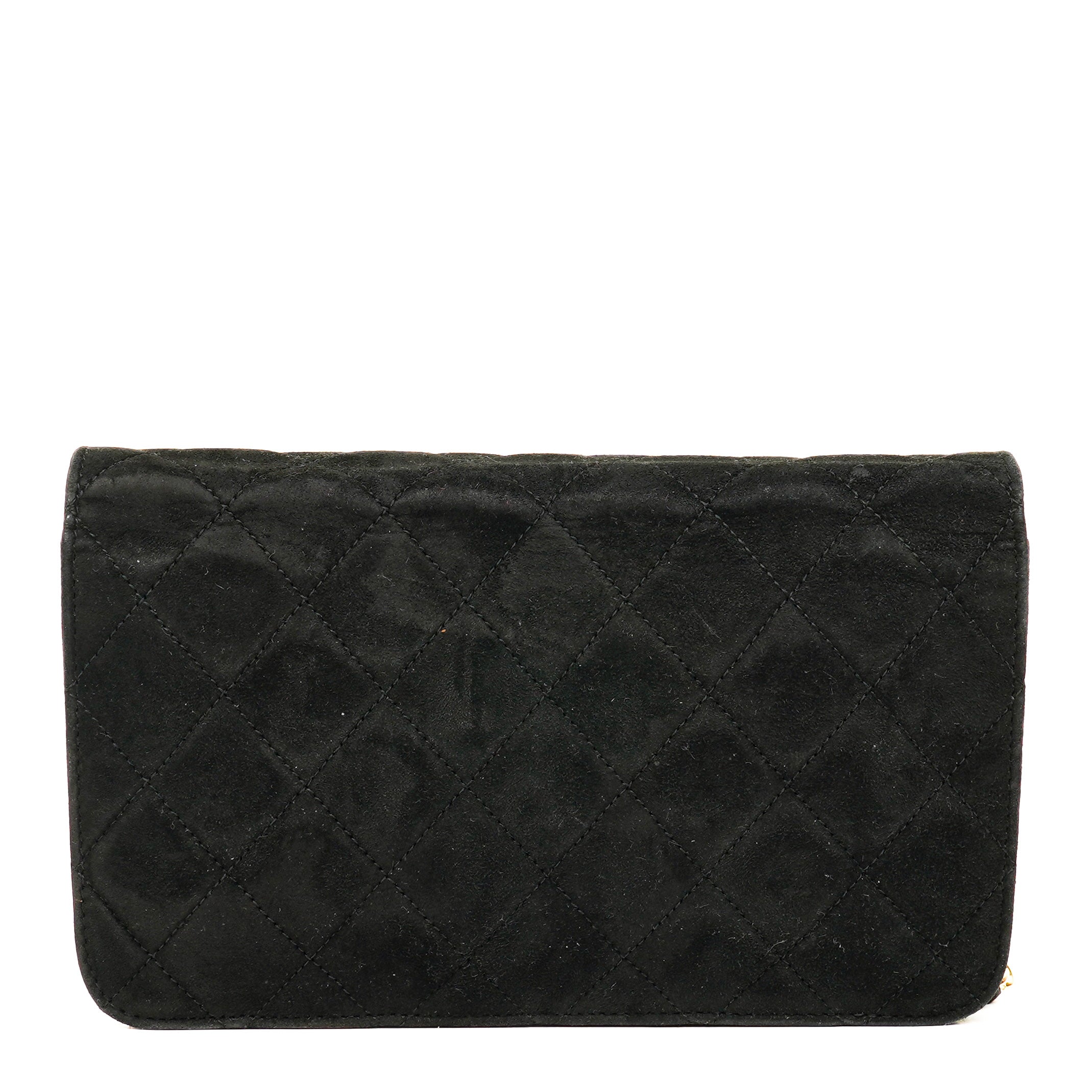 Chanel Classic Full Flap Bag Black Quilted Suede