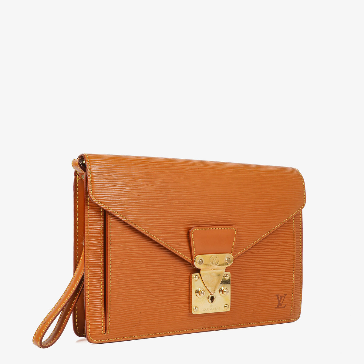 Louis Vuitton Pochette Sellier Dragonne Cognac Epi Clutch