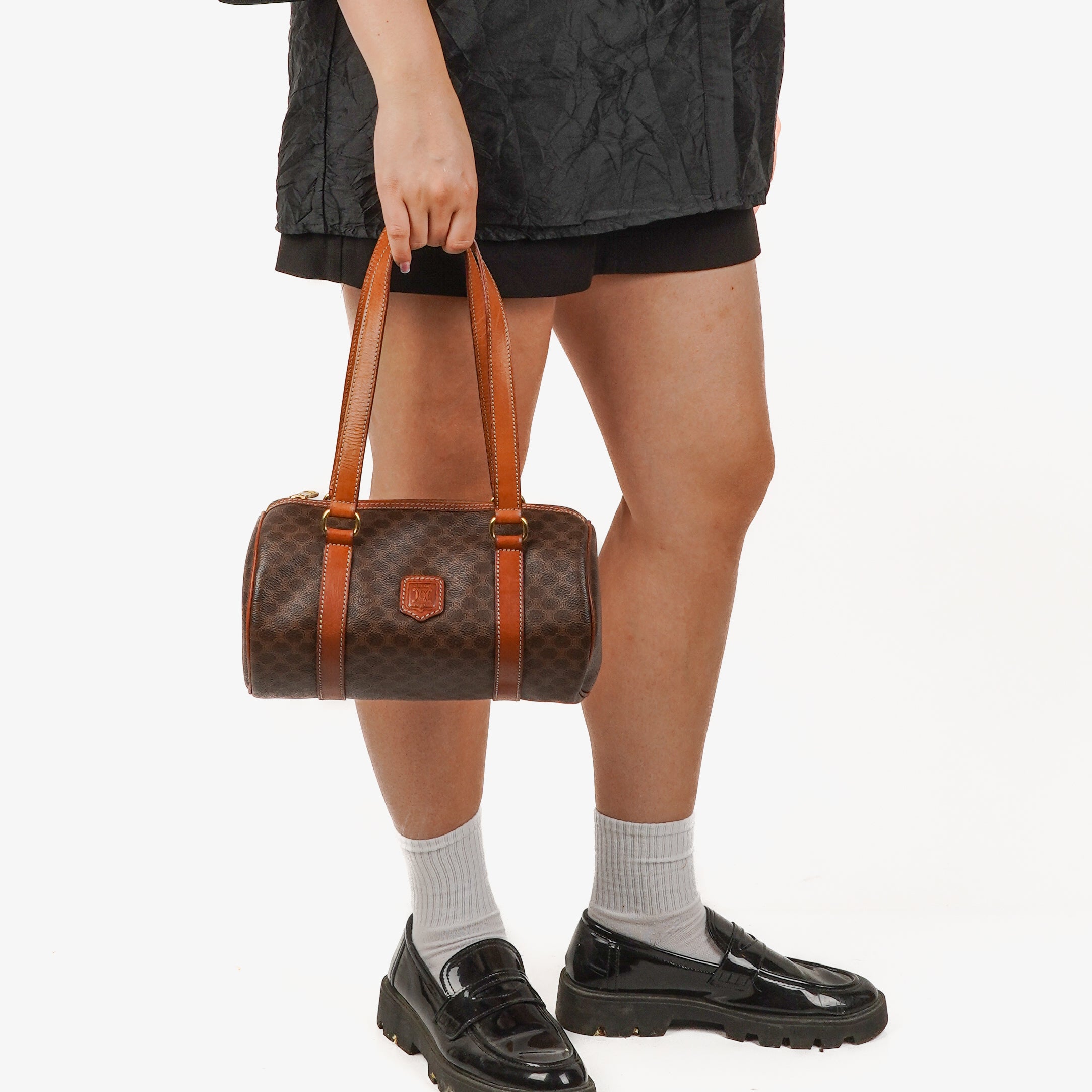 Celine Macadam Coated Canvas Boston Bag