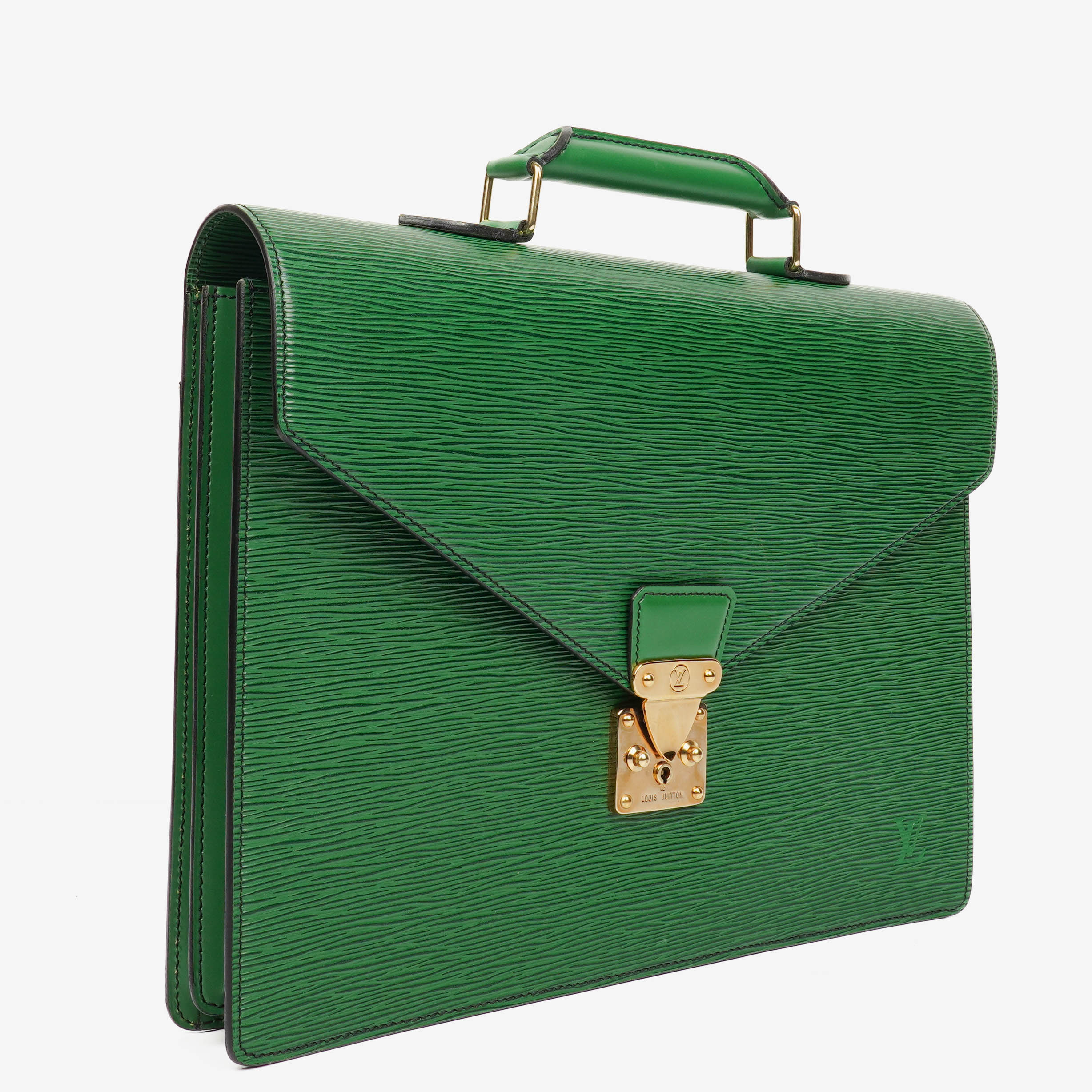 Louis Vuitton Serviette Ambassador Green EPI Leather Briefcase