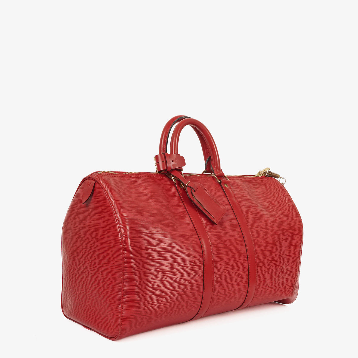 Louis Vuitton Keepall 45 Red EPI Leather Travel Bag
