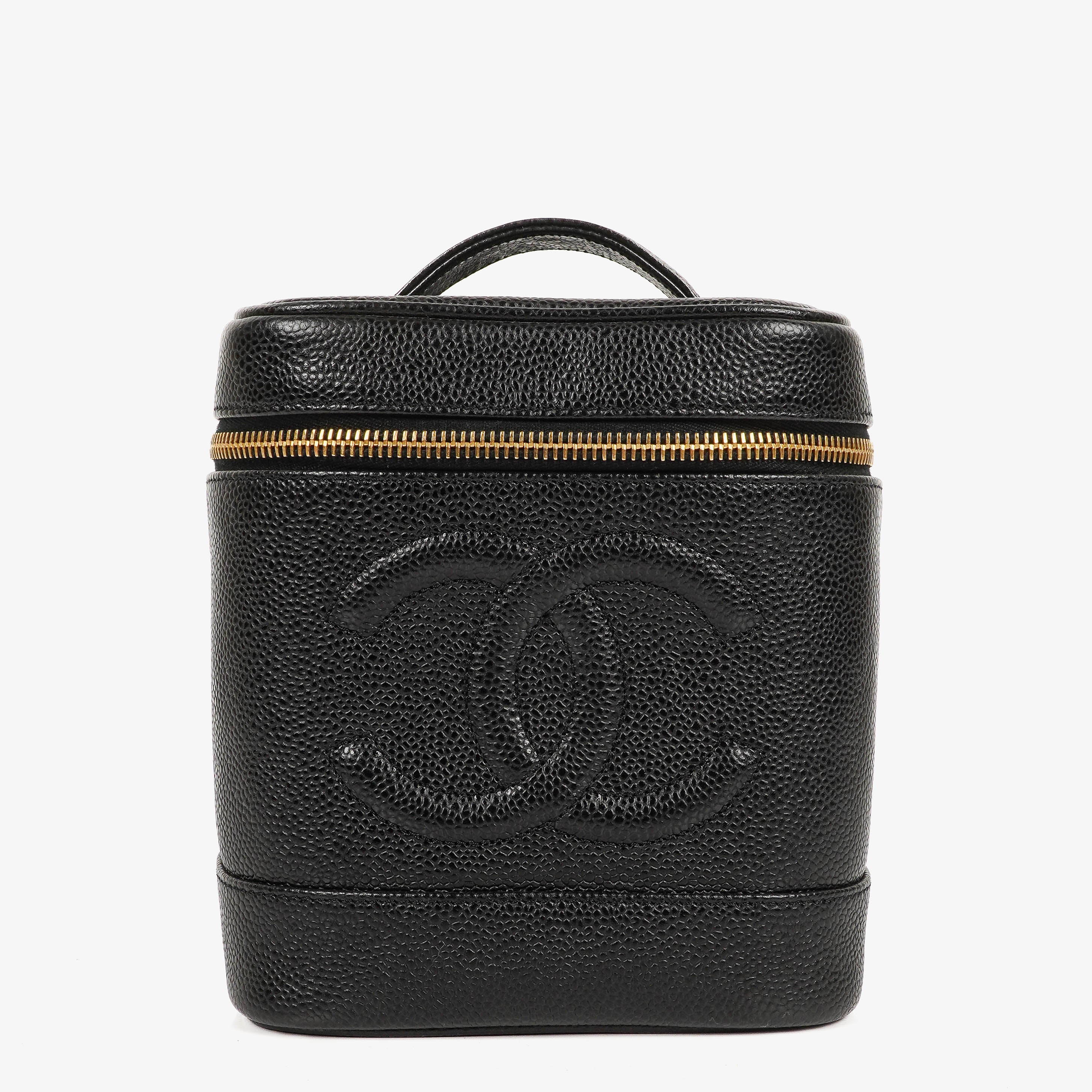 Chanel Black Leather Vanity Case