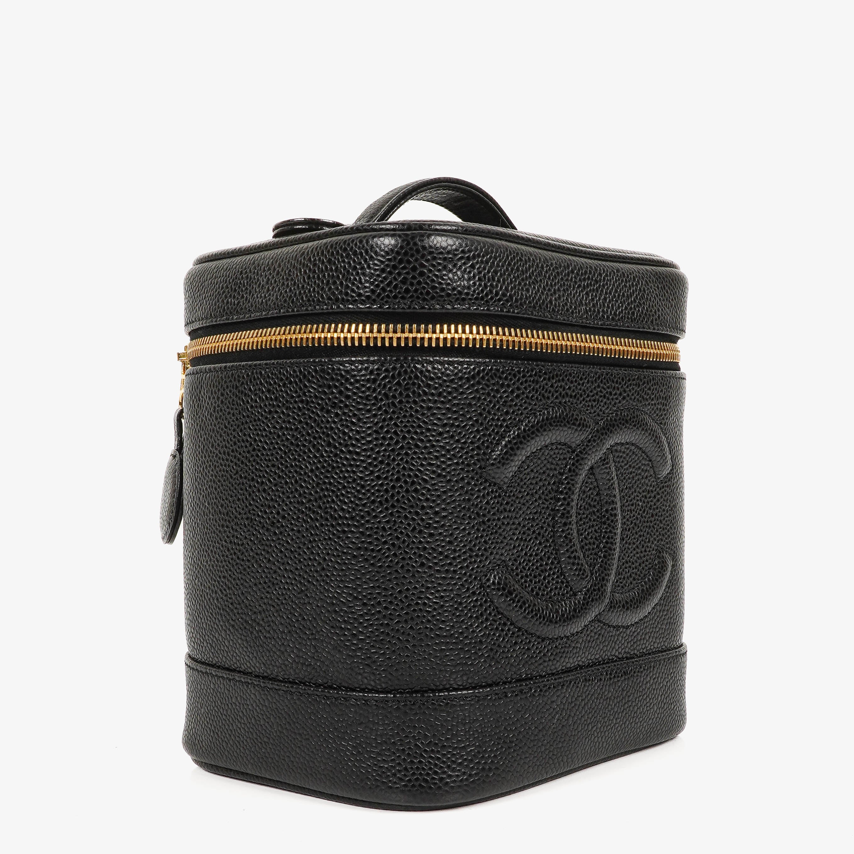 Chanel Black Leather Vanity Case