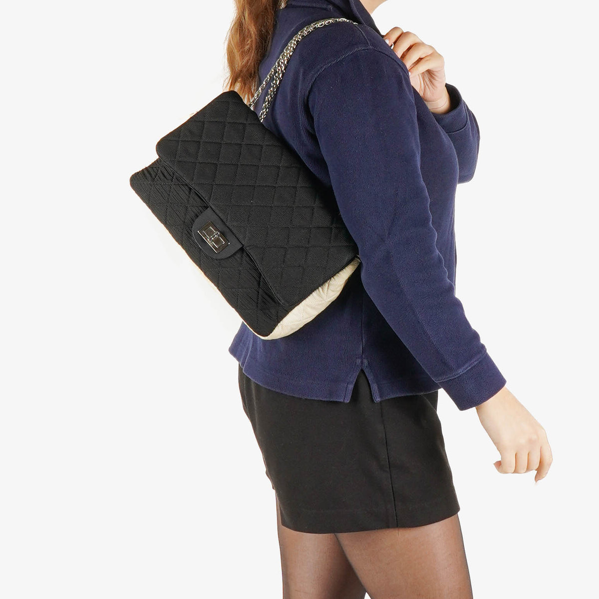 Chanel 2.55 Reissue Bi-Color Fabric Flap Bag
