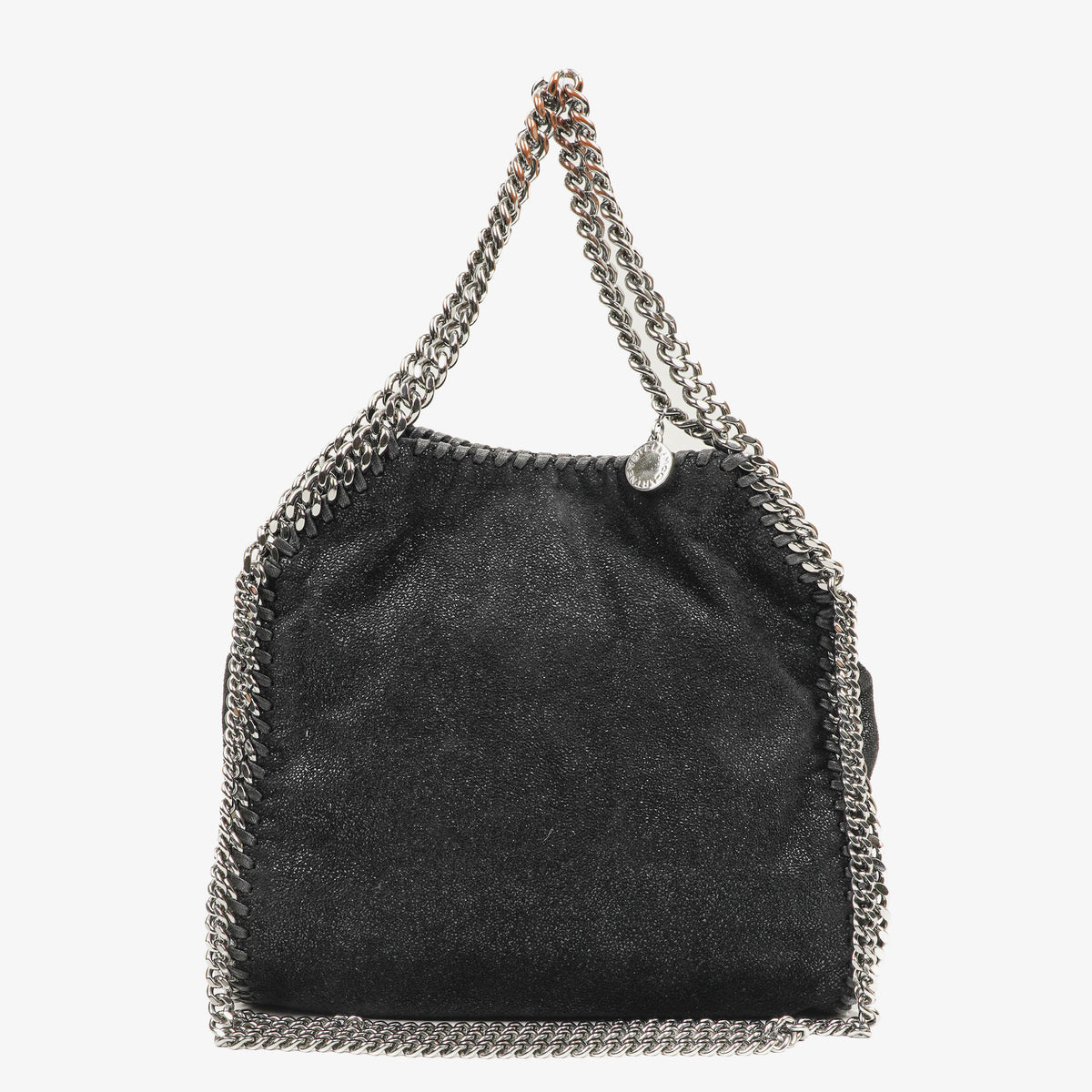 Stella McCartney Falabella Mini Tote Black Vegan Shaggy Deer Fold Over Bag