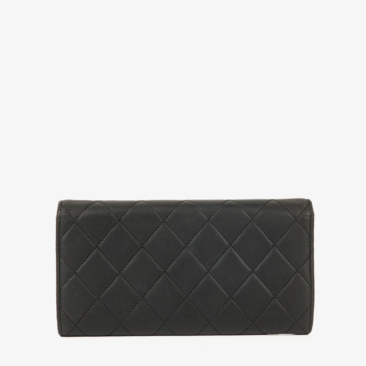 Chanel Classic Flap Black Quilted Long Wallet