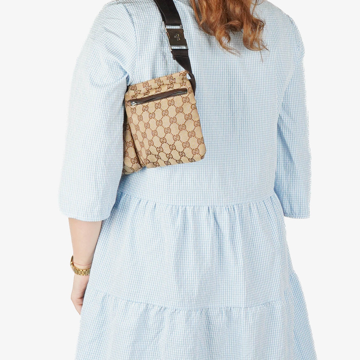 Gucci GG Beige/Brown Monogram Canvas Belt Bag