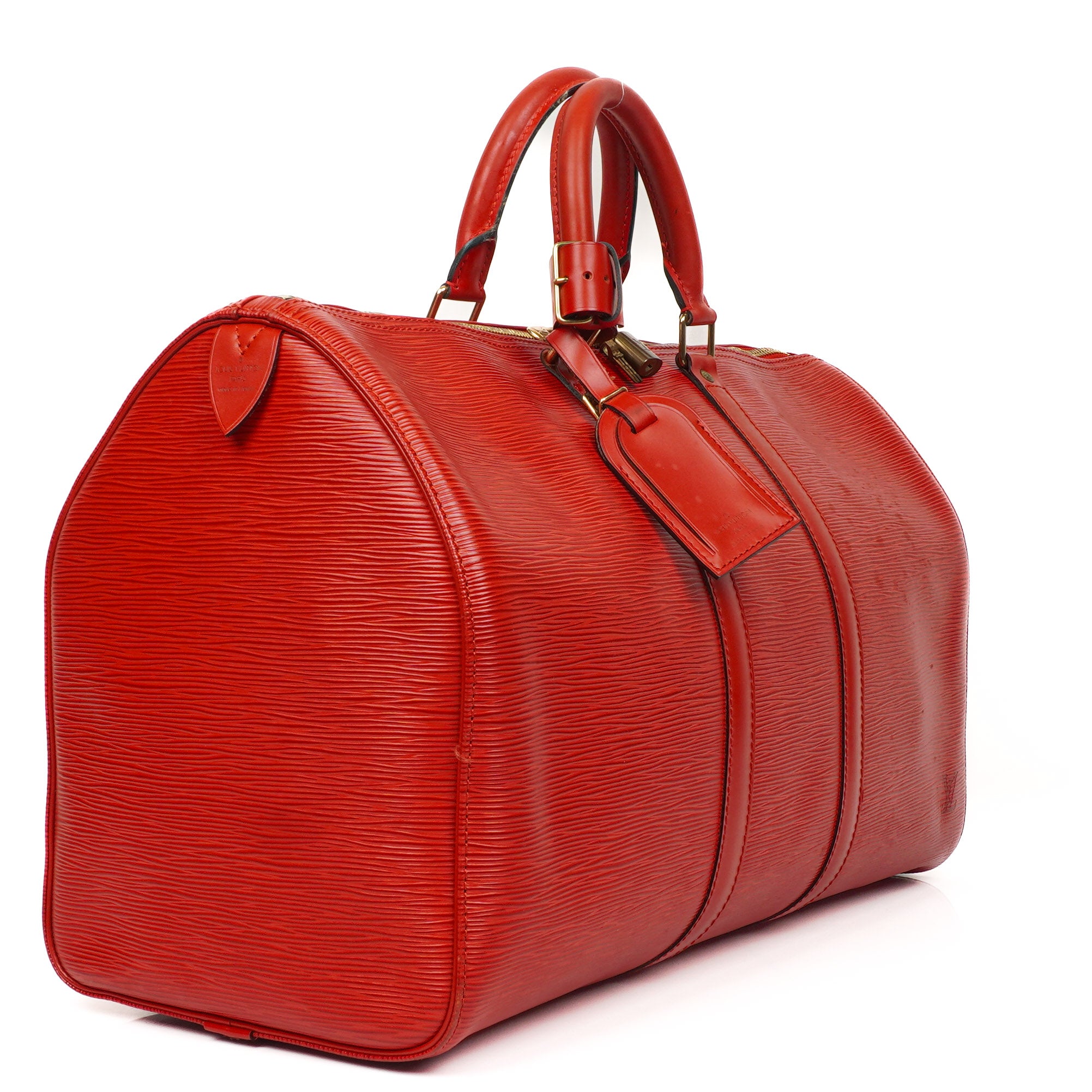 Louis Vuitton Keepall 45 Red EPI Leather Travel Bag, 1995