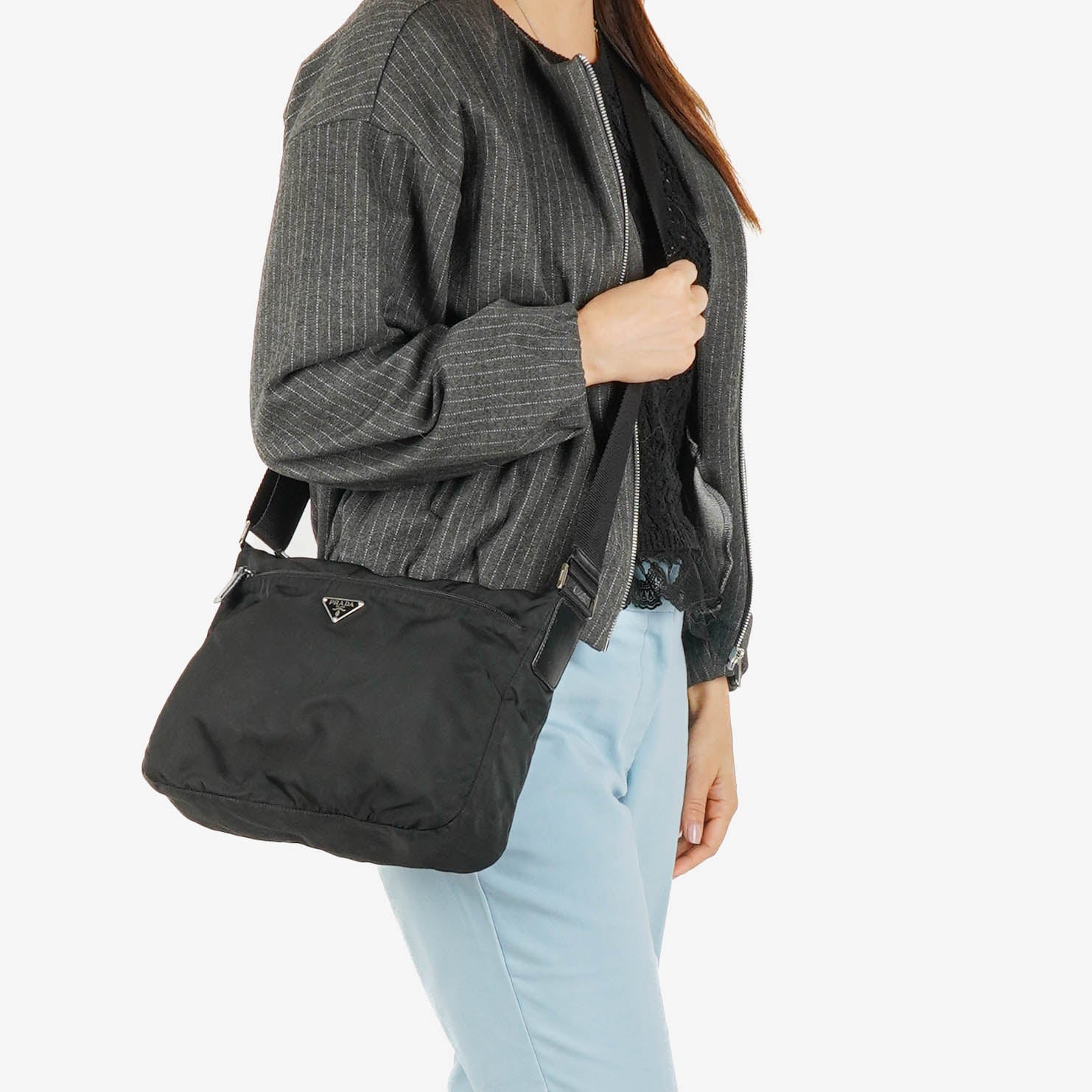 Prada Tessuto Nylon Black Crossbody Bag