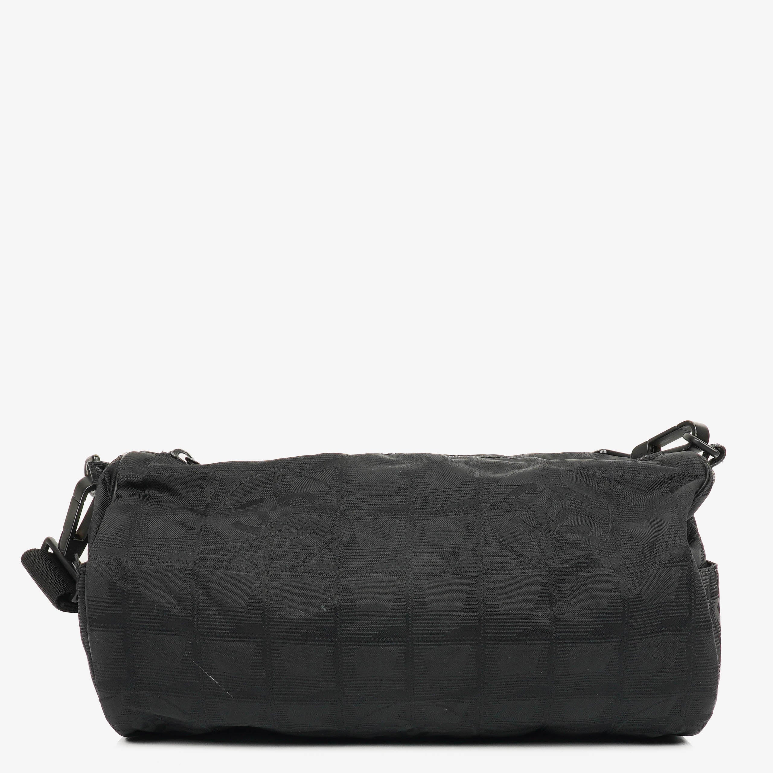 Chanel Black Nylon Travel Line Barrel Bag