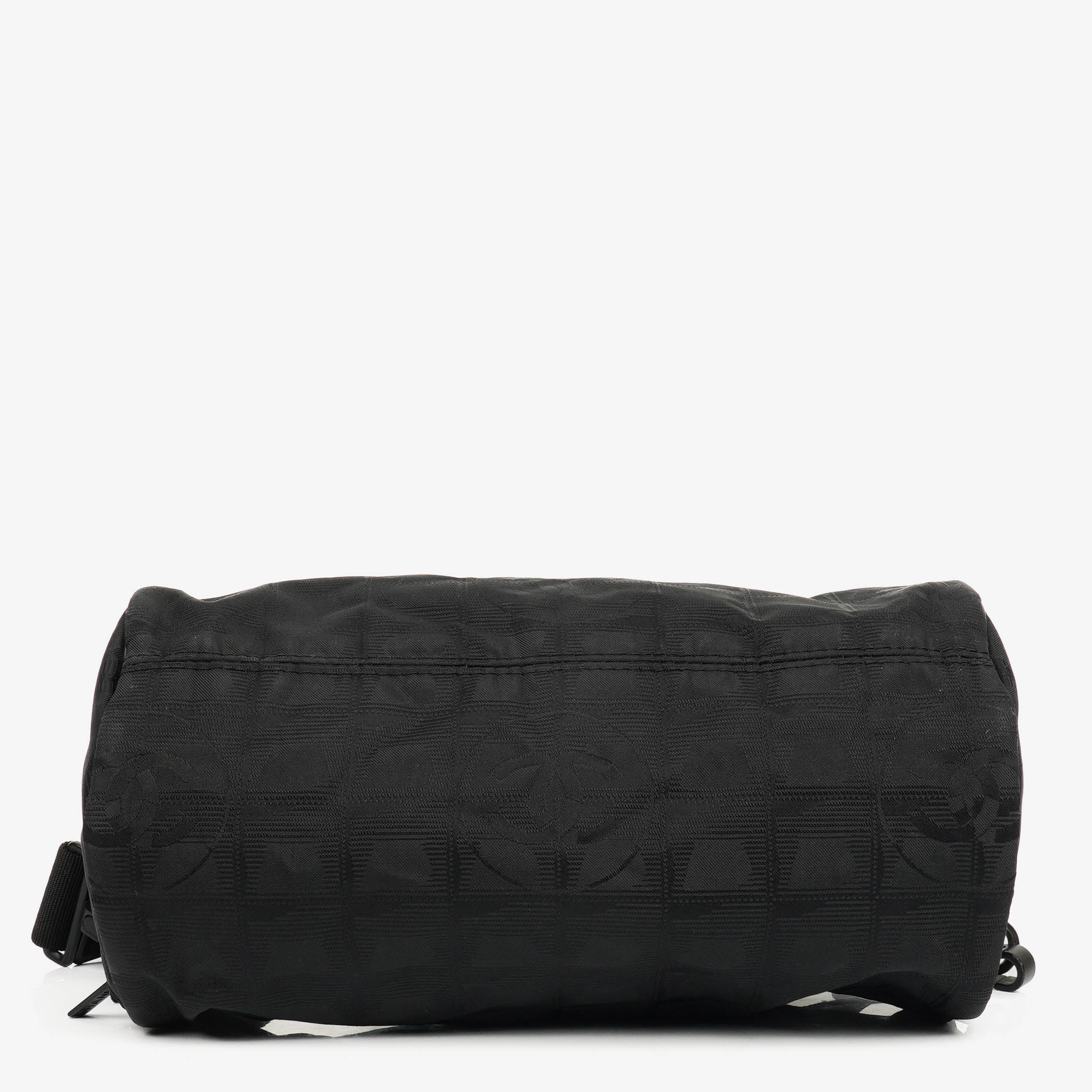 Chanel Black Nylon Travel Line Barrel Bag