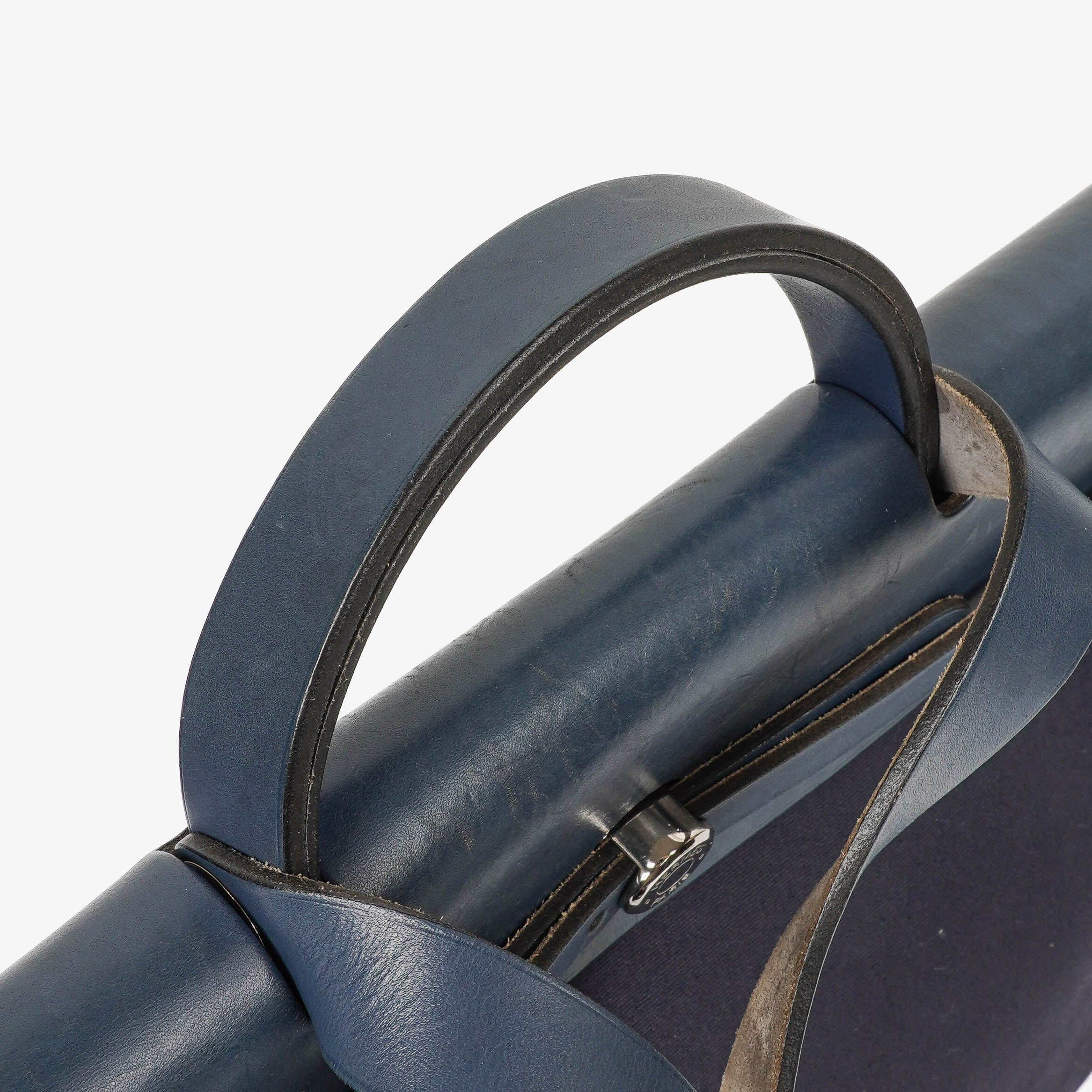 Hermes Herbag Navy Canvas Vache Hunter MM 2 In 1 Bag