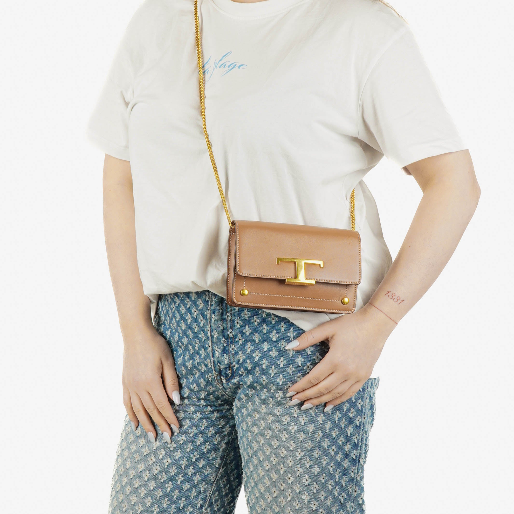 Tod's Leder Überschlag Bauchtasche 