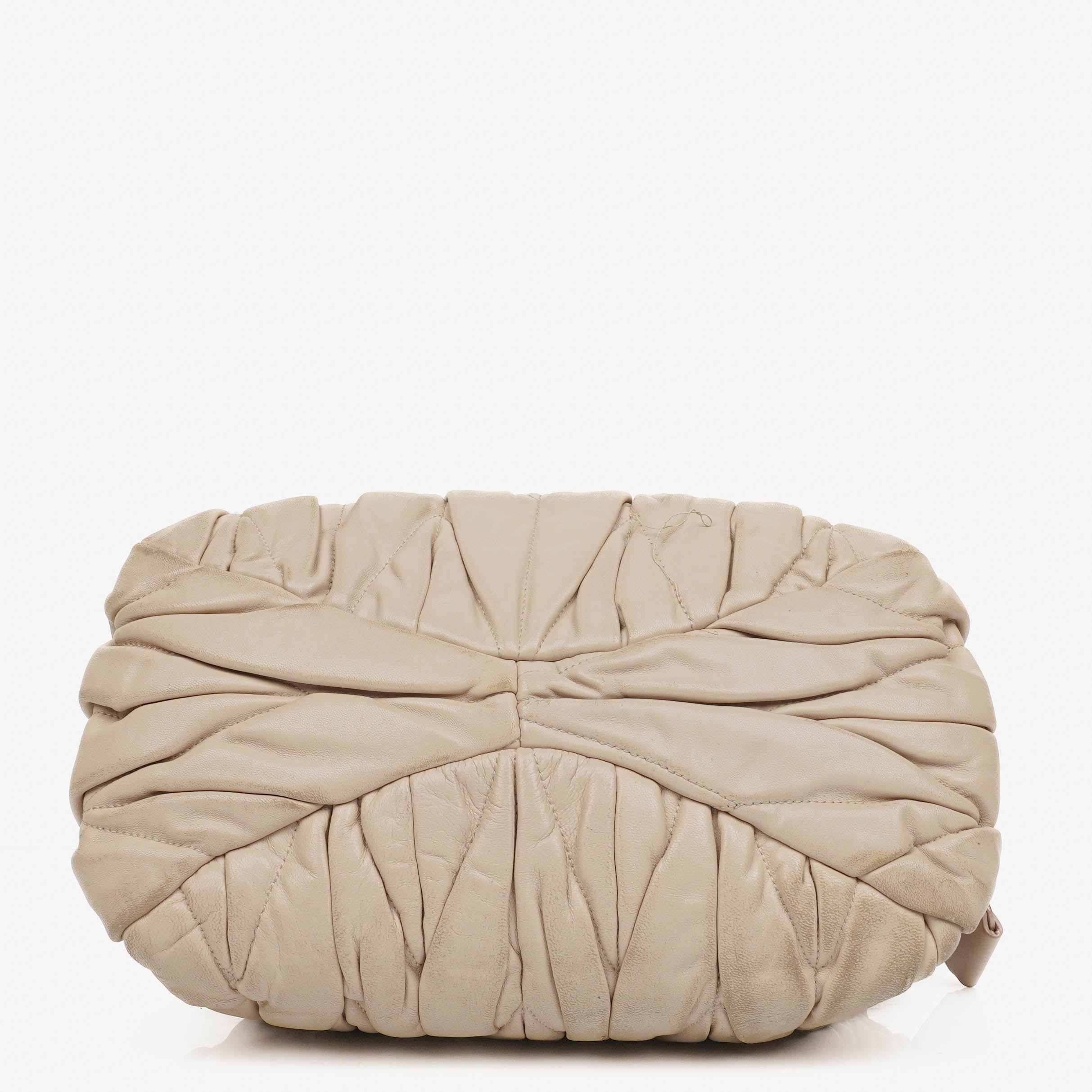 Miu Miu Matelasse Beige Leather Tote Bag