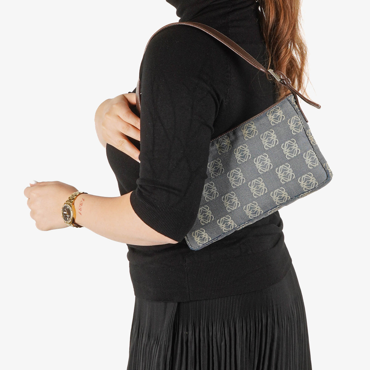Loewe Denim Anagram Shoulder Bag