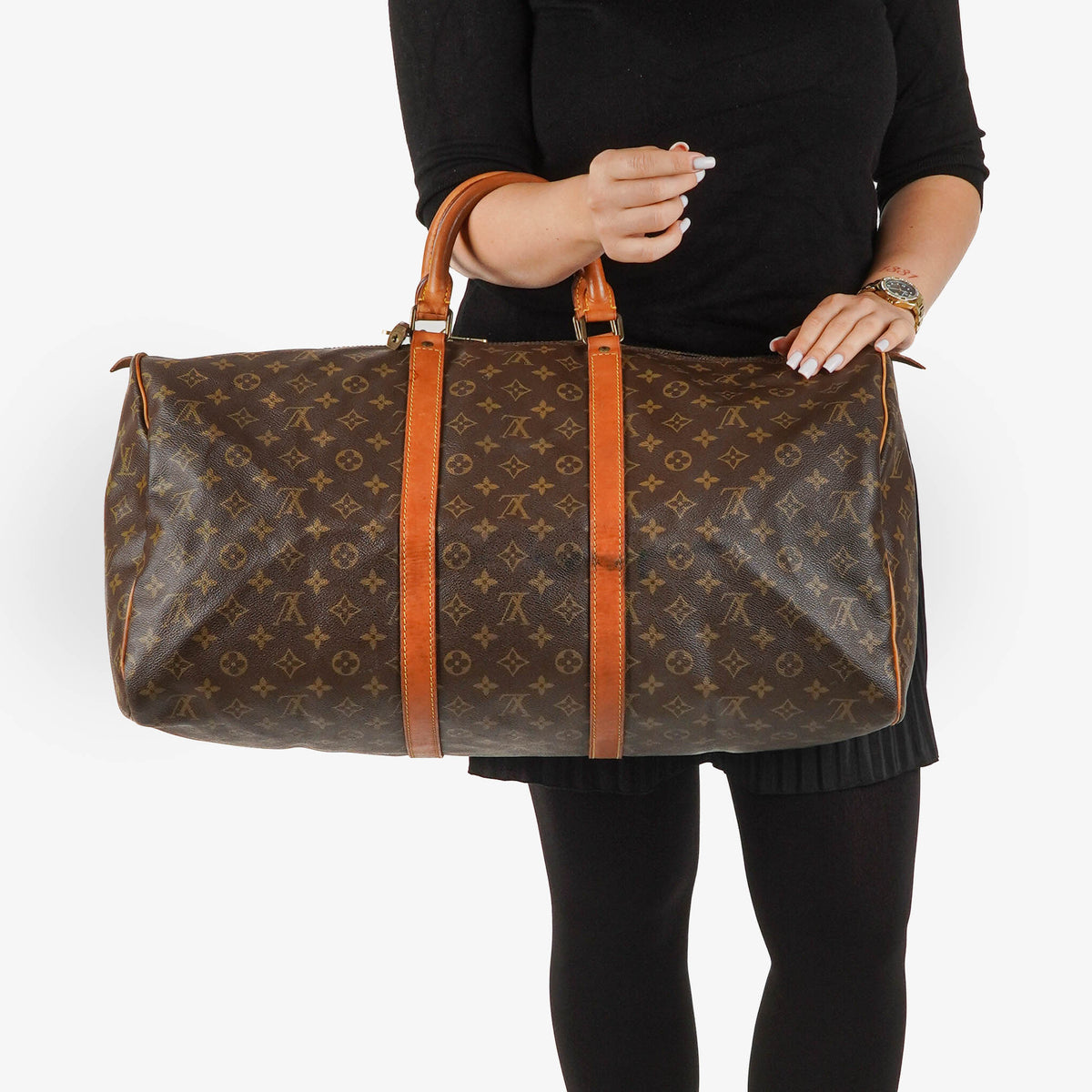 Louis Vuitton Keepall 55 Monogram Canvas Travel Bag
