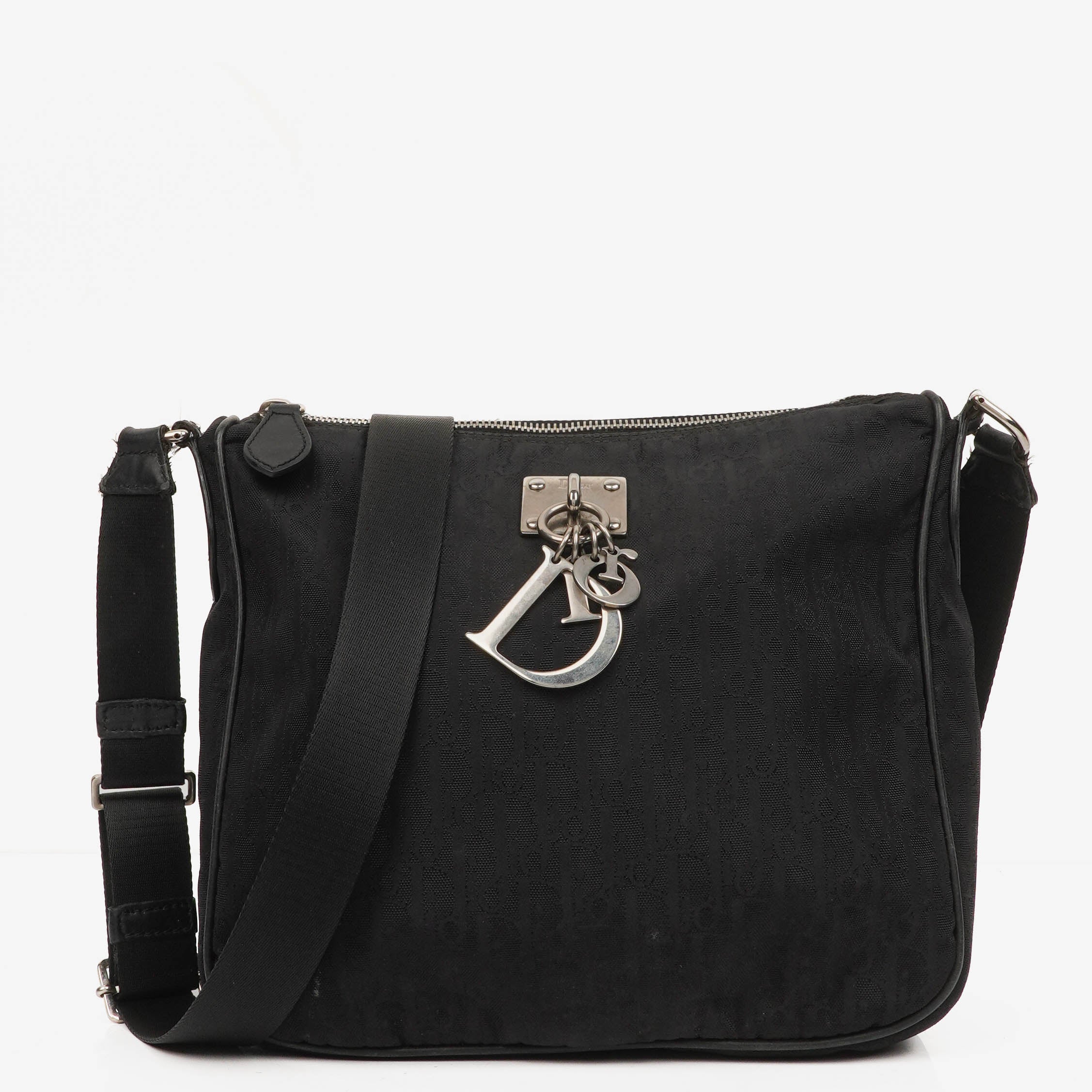 Christian Dior Black Trotter Nylon Shoulder Bag