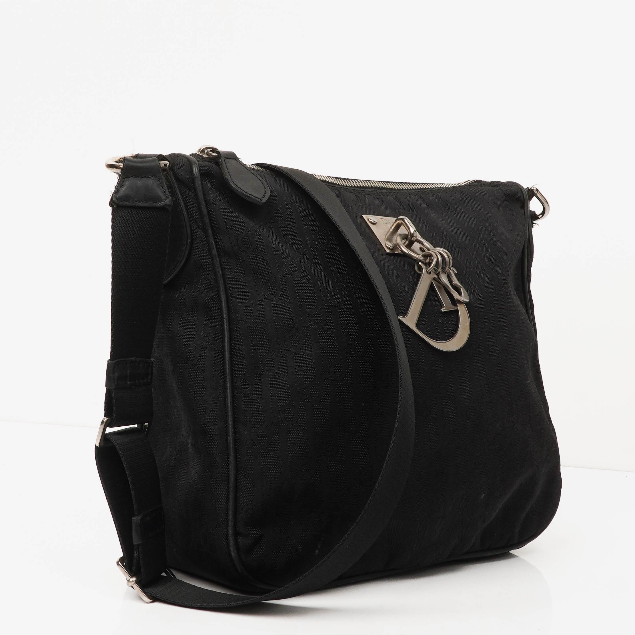 Christian Dior Black Trotter Nylon Shoulder Bag