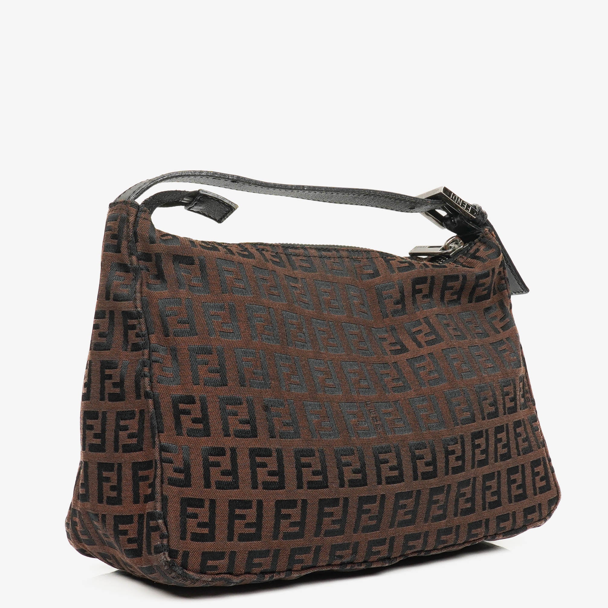 Fendi FF Zucchino Brown Pouch