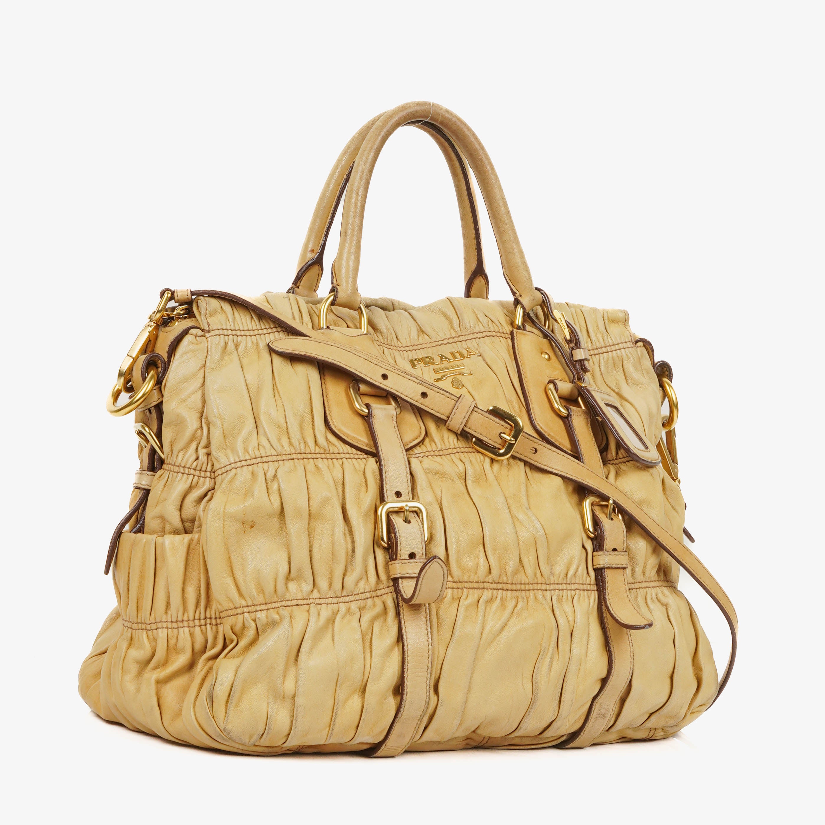 Prada Vitello Shoppin Sabbia Bag