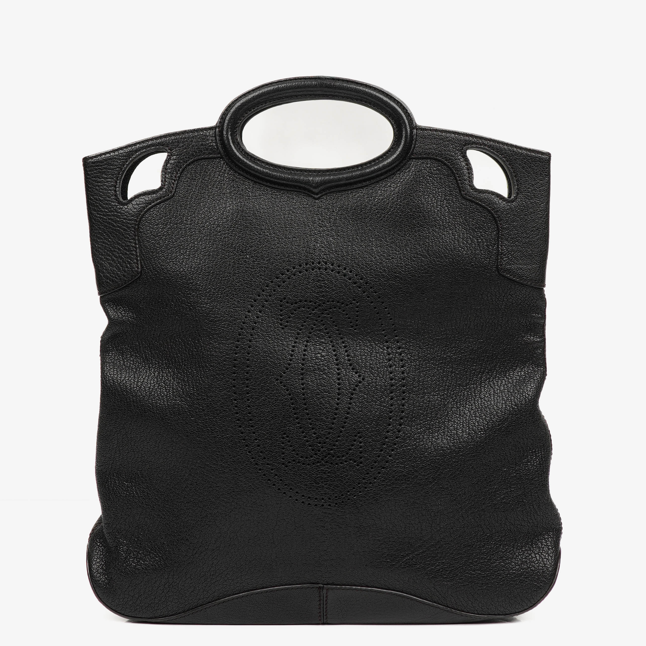 Cartier Marcello de Cartier Black Pebbled Leather Handbag