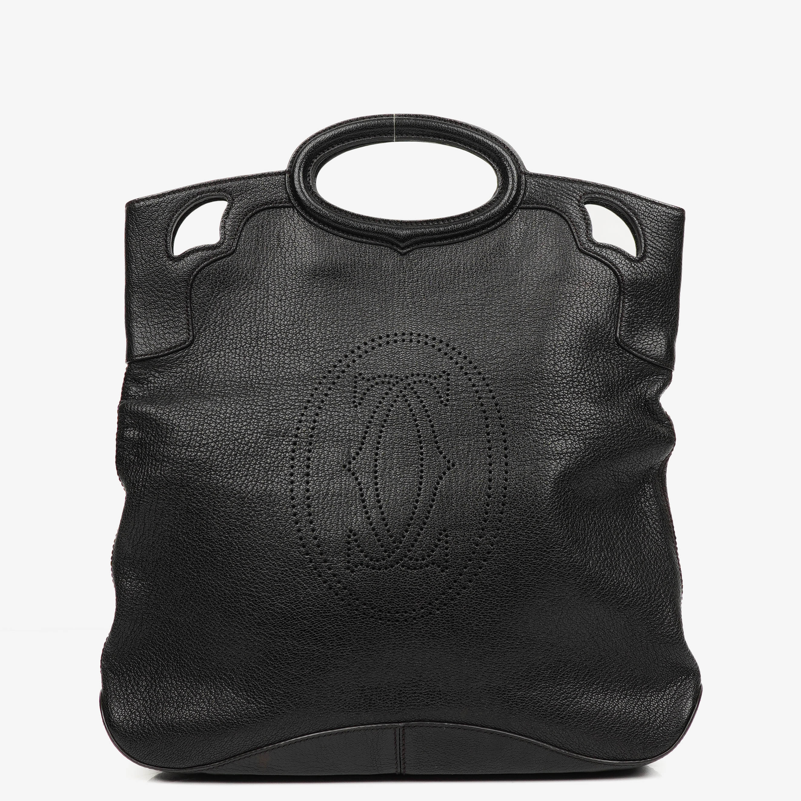 Cartier Marcello de Cartier Black Pebbled Leather Handbag