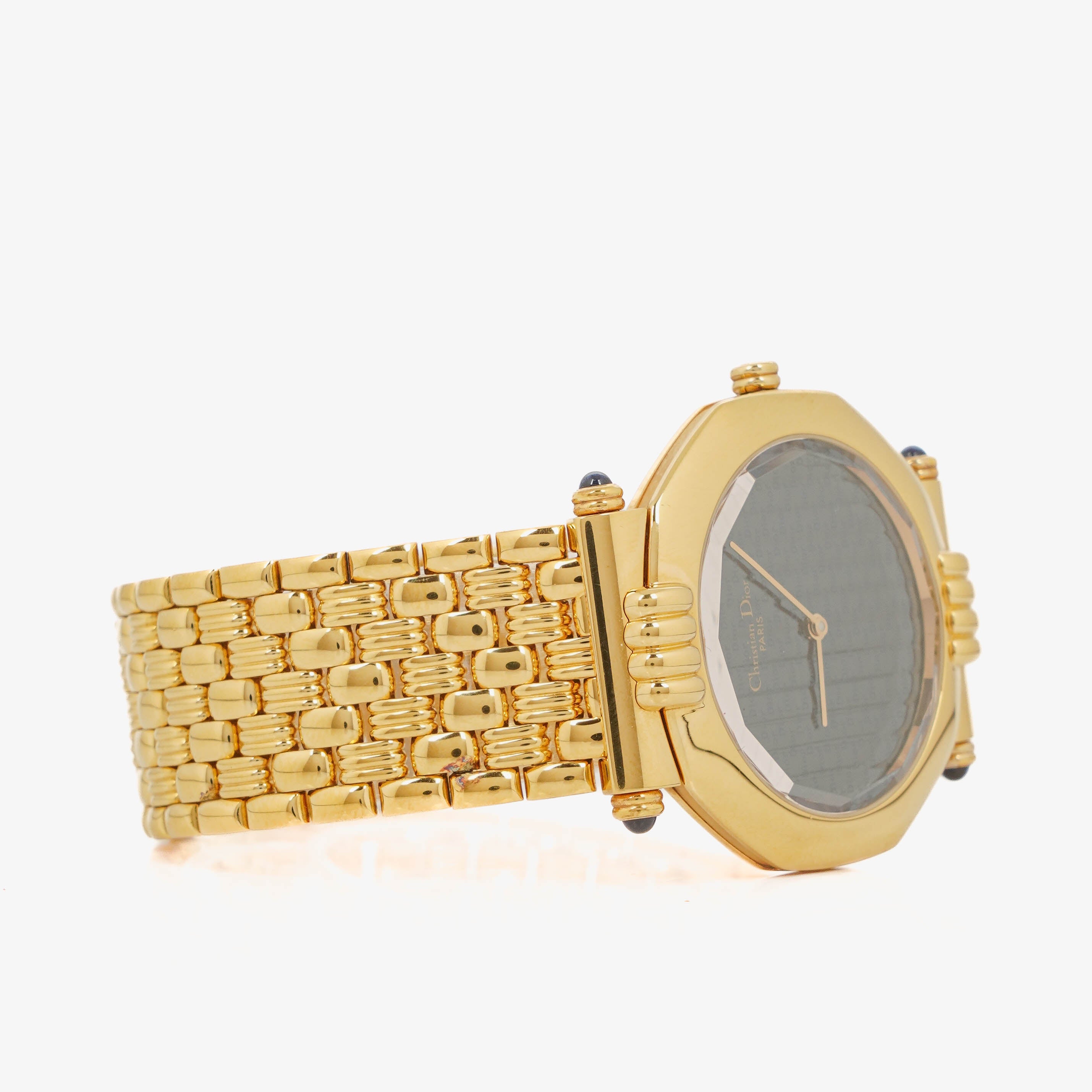 Christian Dior 33mm Octagon Gold Tone Stainless Steel Quartz Watch