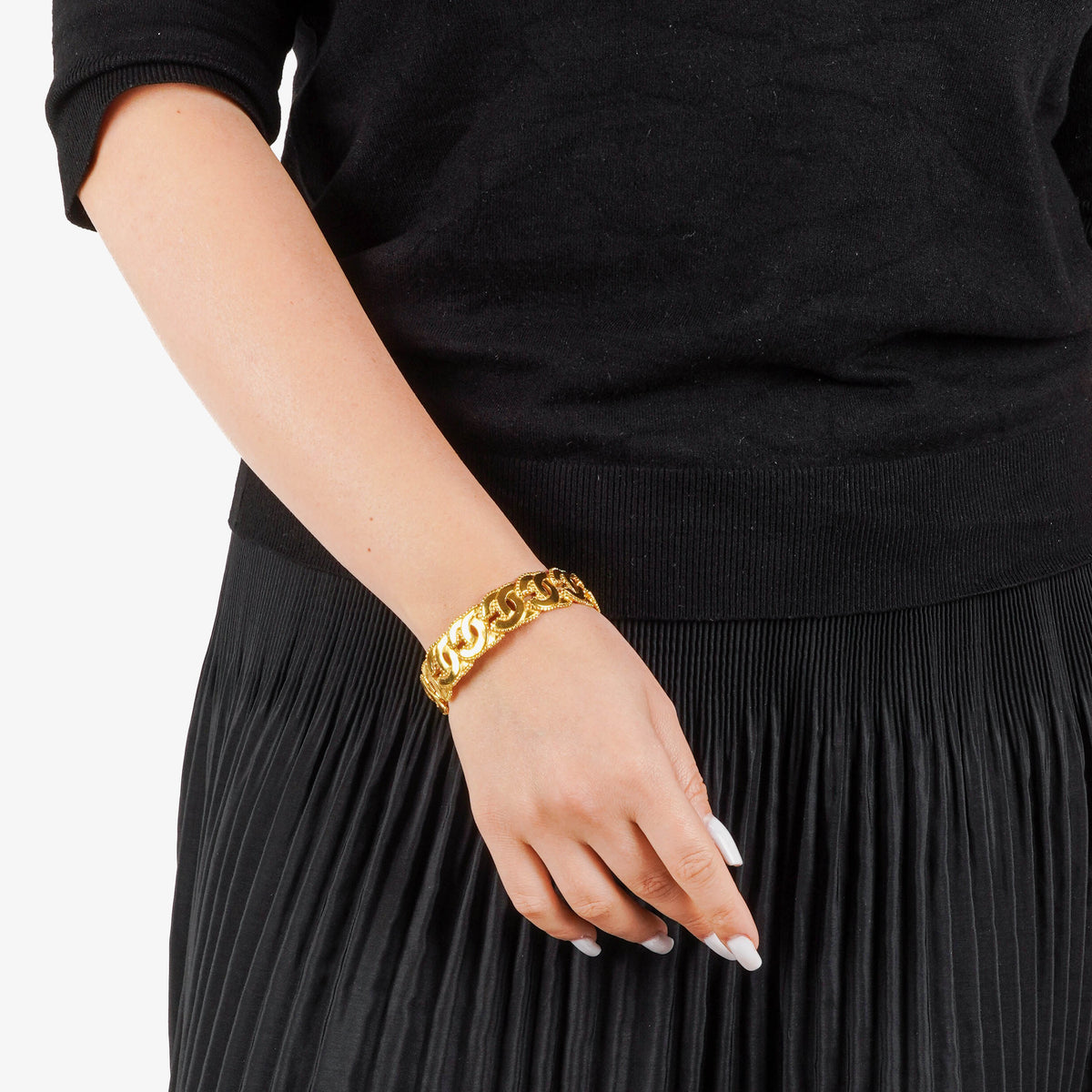 Chanel 96A Coco Mark Gold-Plated Bracelet