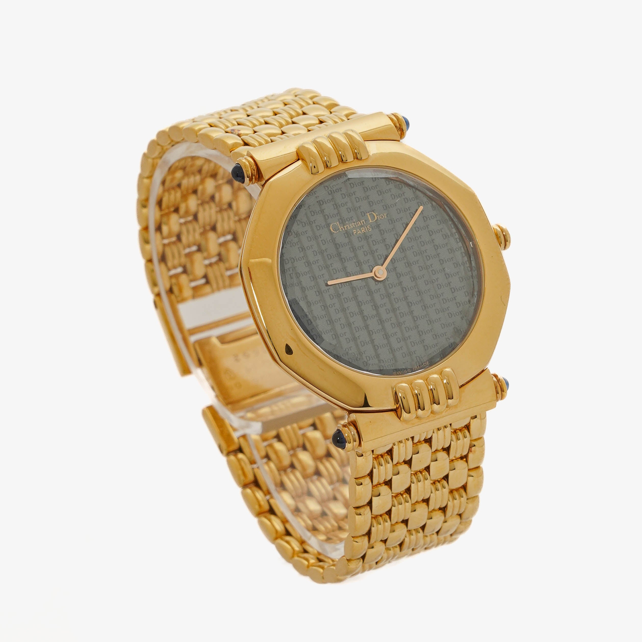 Christian Dior 33mm Octagon Gold Tone Stainless Steel Quartz Watch