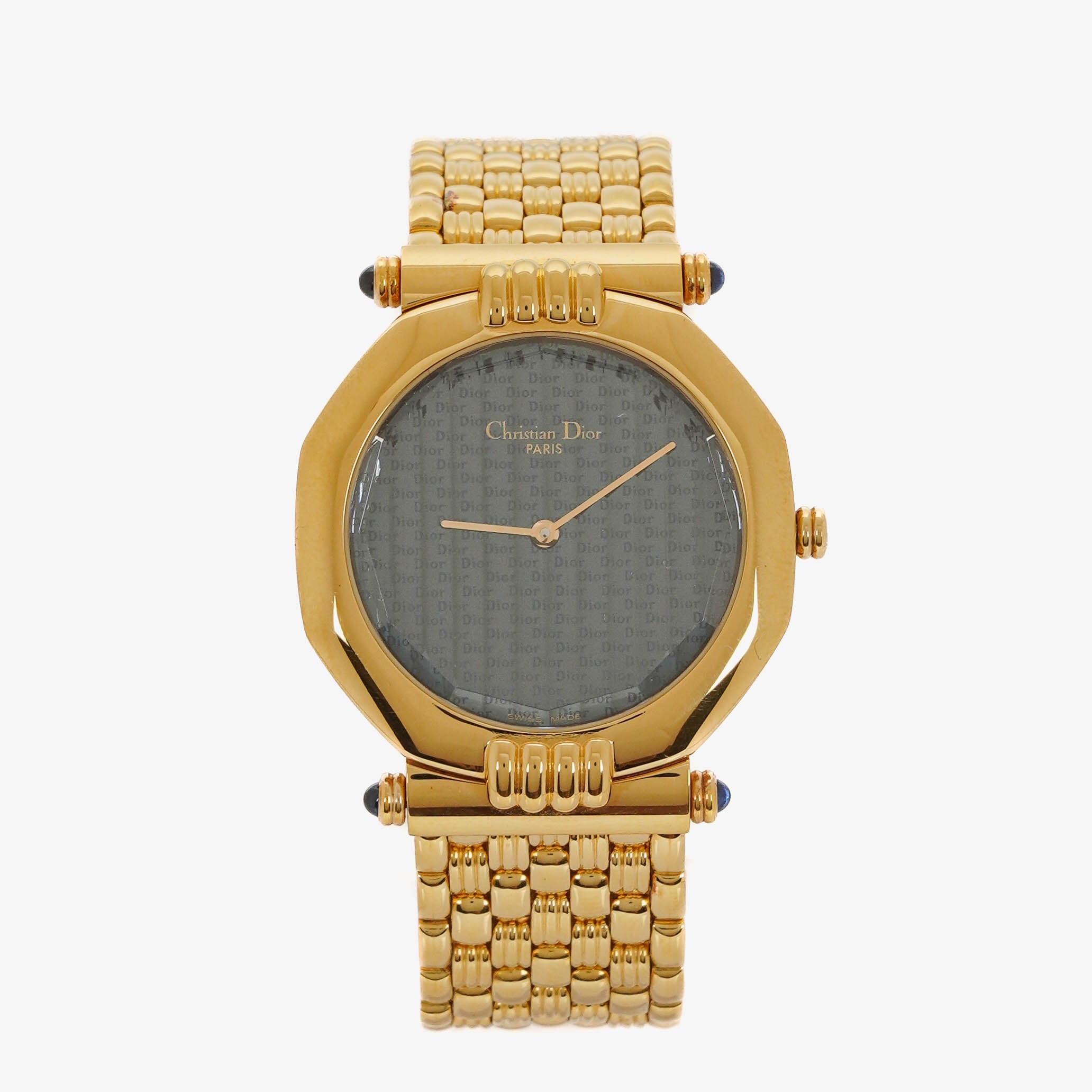 Christian Dior 33mm Octagon Gold Tone Stainless Steel Quartz Watch