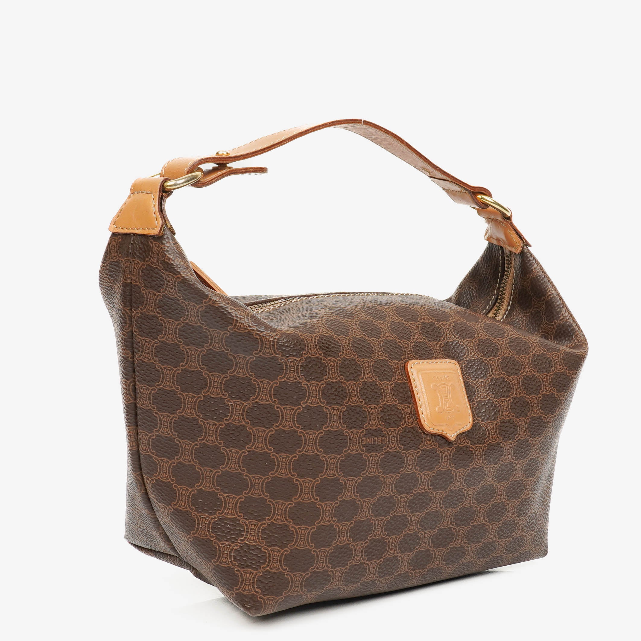 Celine Brown Macadam Coated Canvas Vanity Pouch