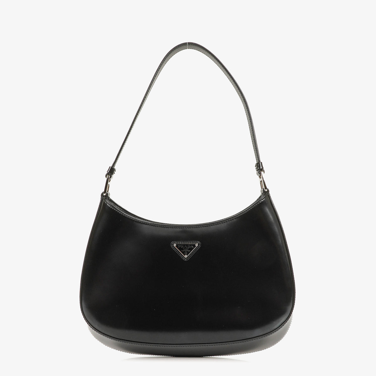 Prada Cleo Spazzolato Nero Leather Shoulder Bag