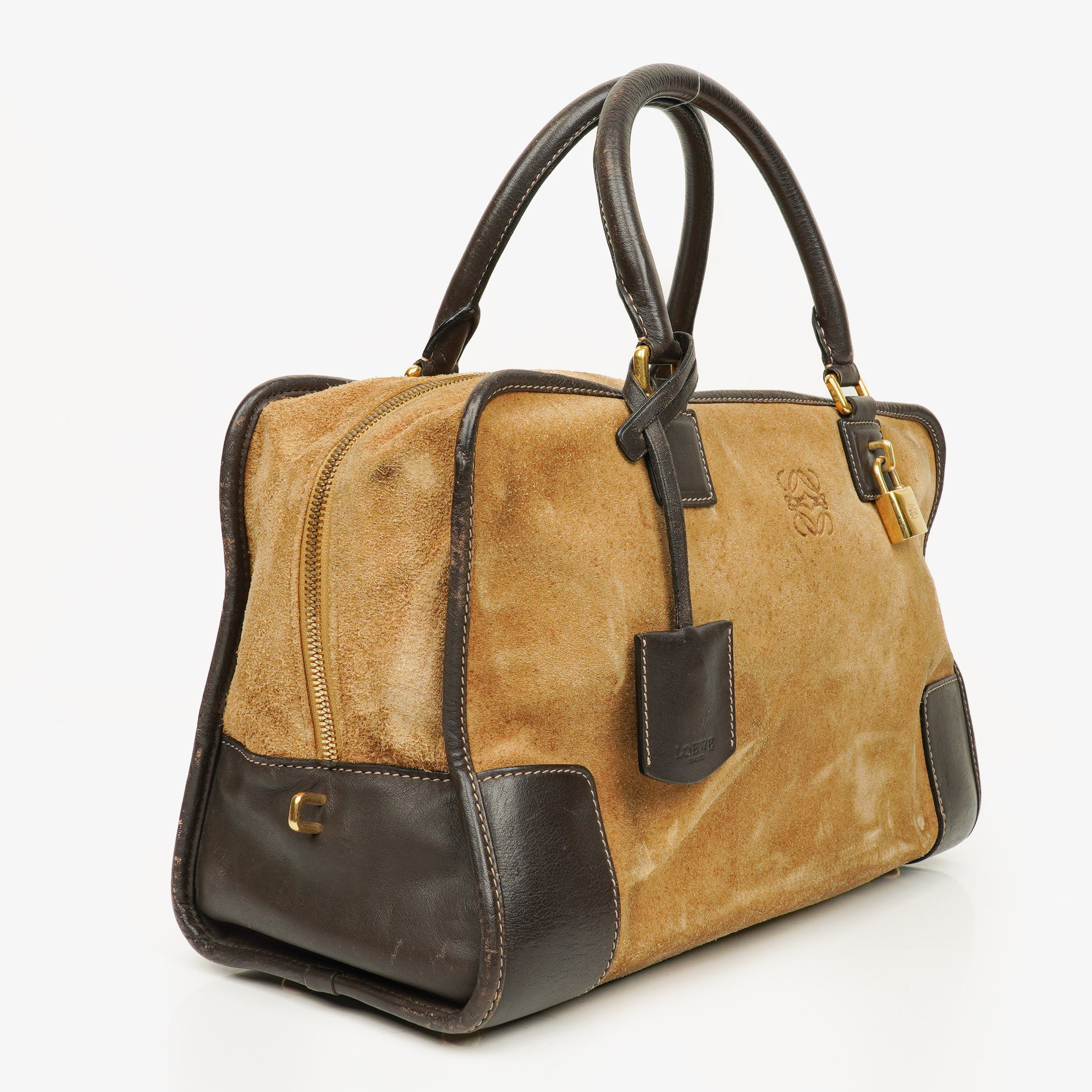 Loewe Amazona Suede Calfskin Handle Bag
