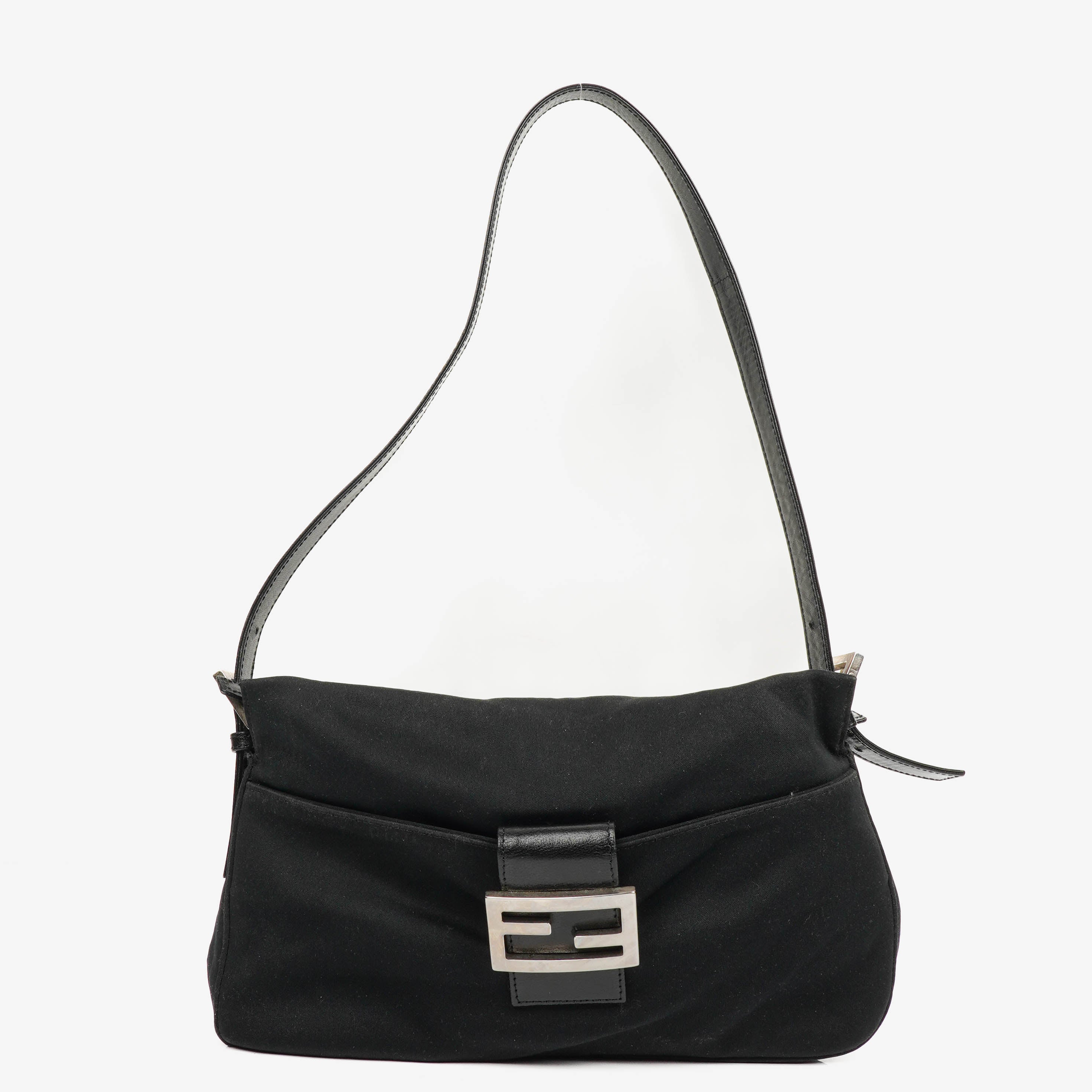 Fendi Baguette Black Neoprene Shoulder Bag