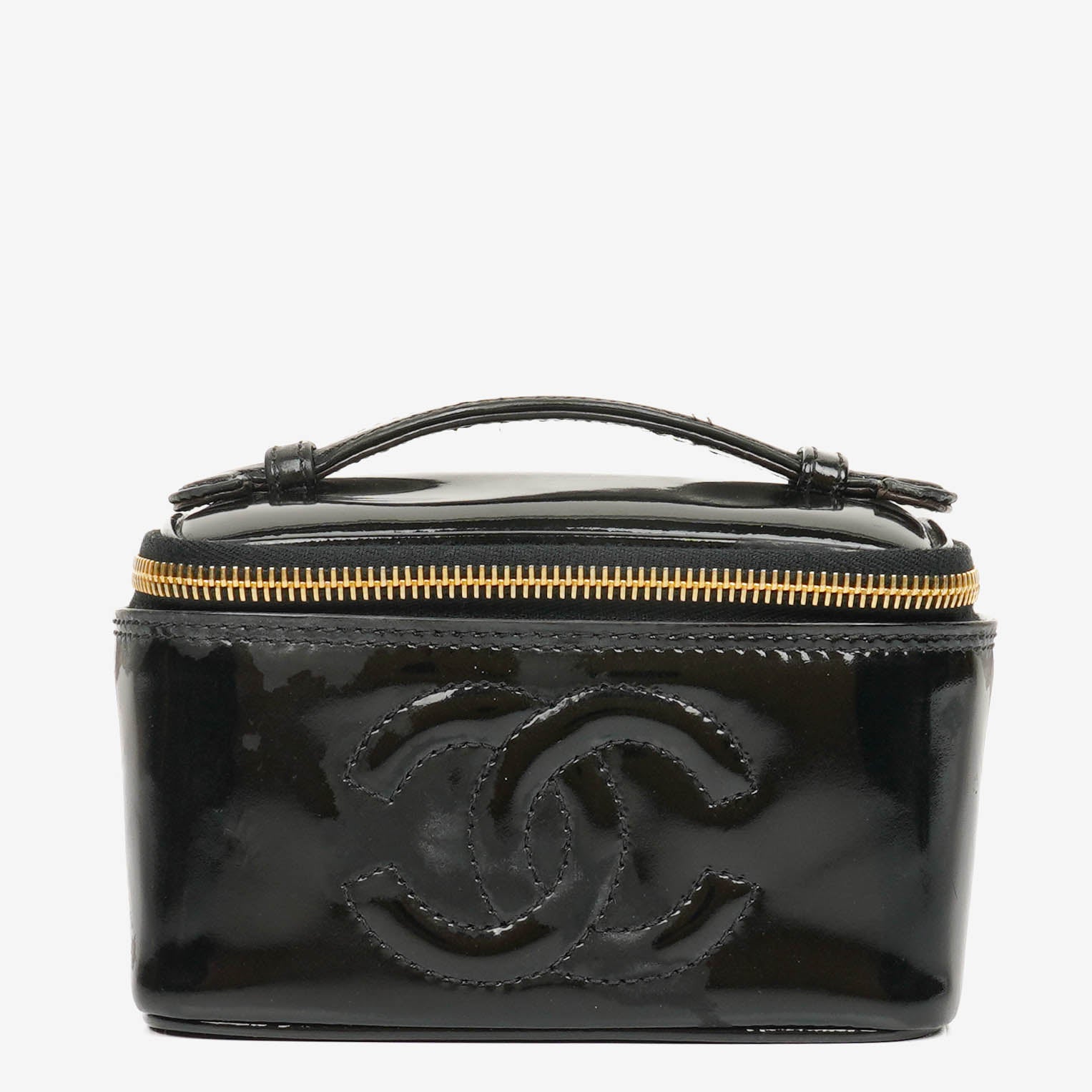 Chanel Black Patent Leather Vanity Case
