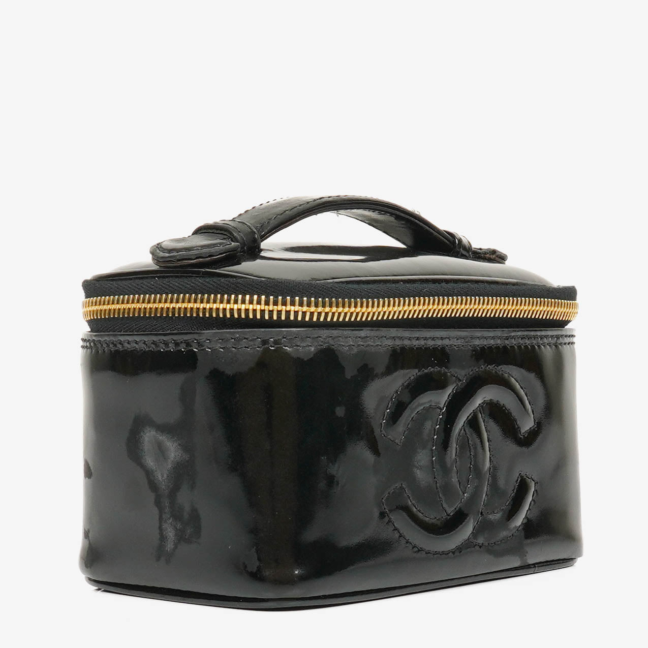 Chanel Black Patent Leather Vanity Case
